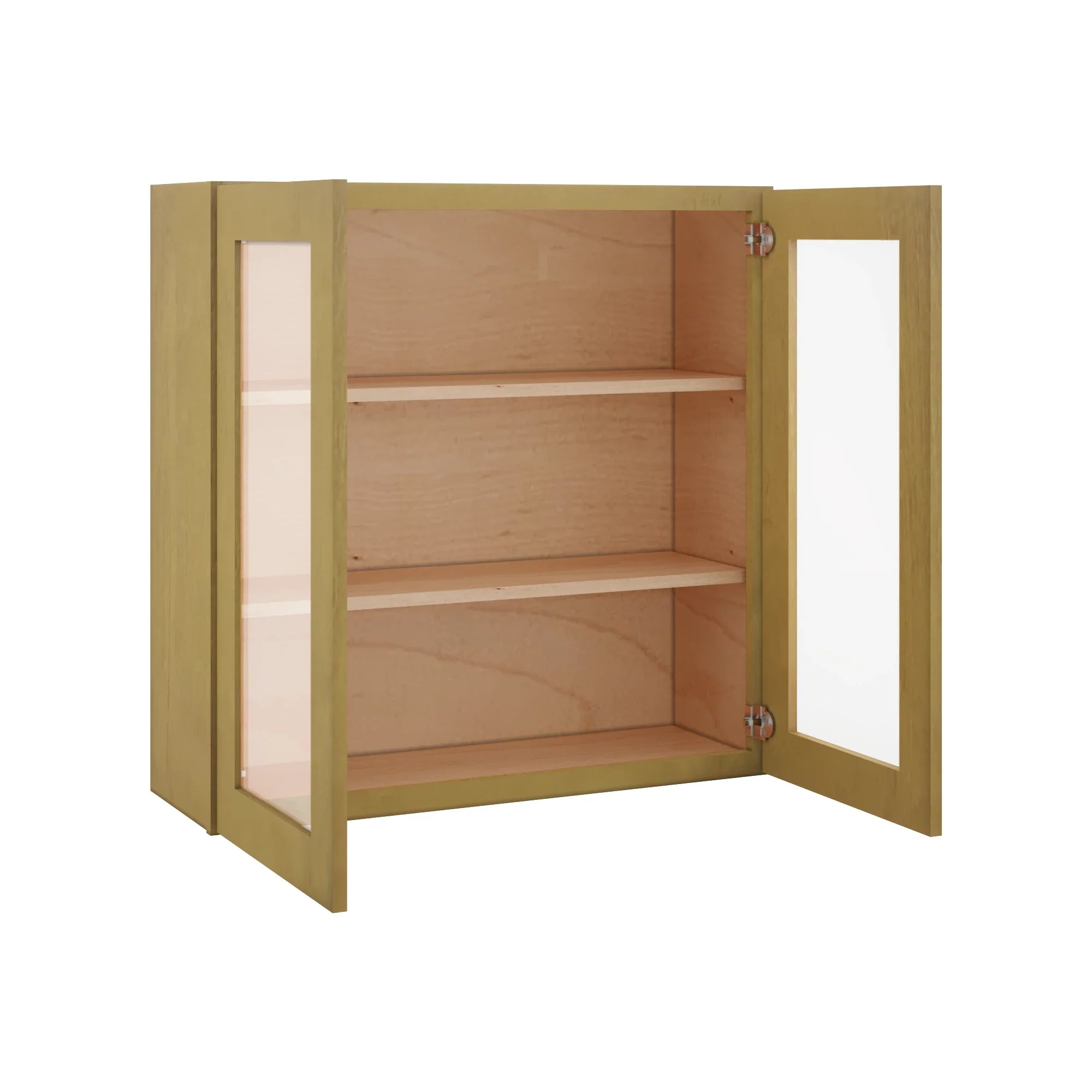 Modernform Cabinet Natural Shaker 36" W X 36" H X 12" D Double Glass Door Wall Cabinet
