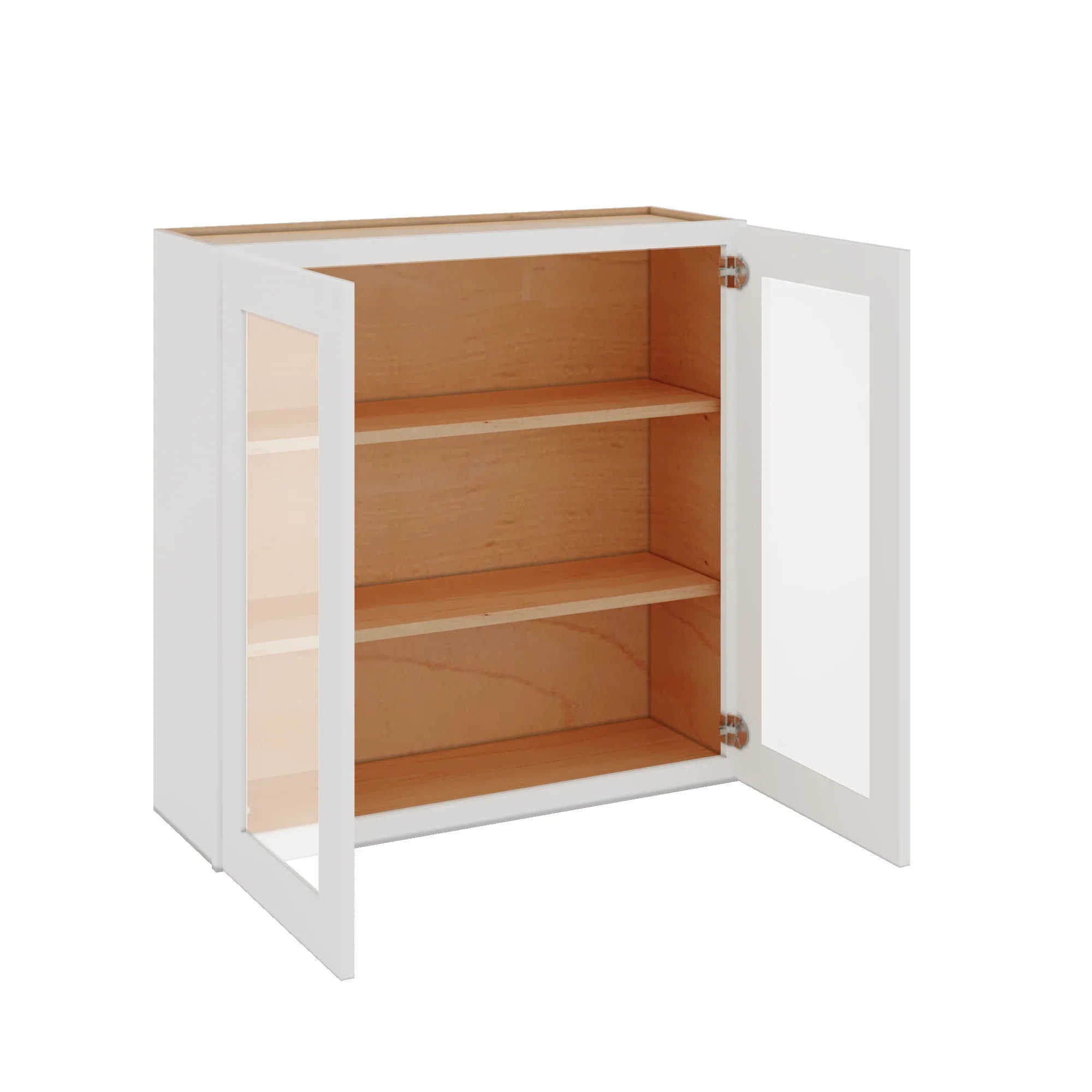 Modernform Cabinet White Shaker 36" W X 36" H X 12" D Double Glass Door Wall Cabinet