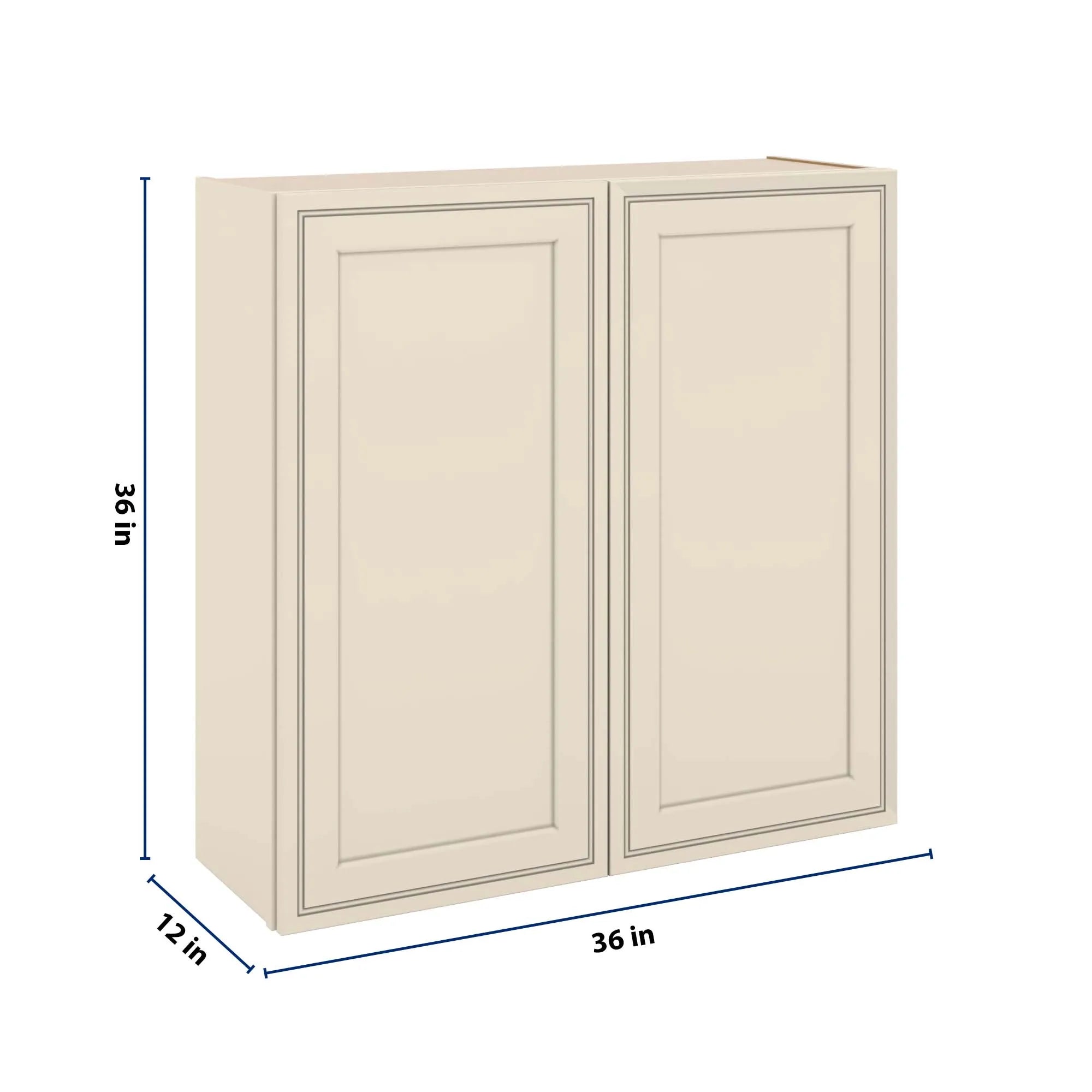 J&K Pearl Glazed H9 Double Door Wall Cabinet - 36" W x 36" H