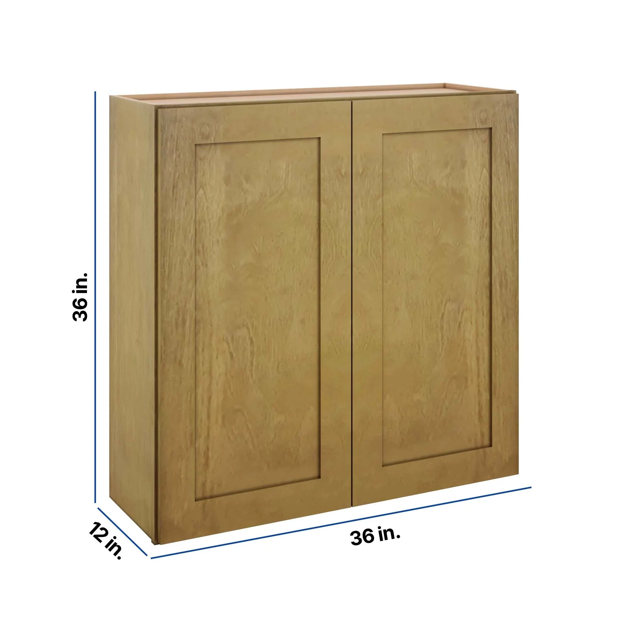 Modernform Cabinet Natural Shaker 36" W X 36" H X 12" D Double Door Wall Cabinet