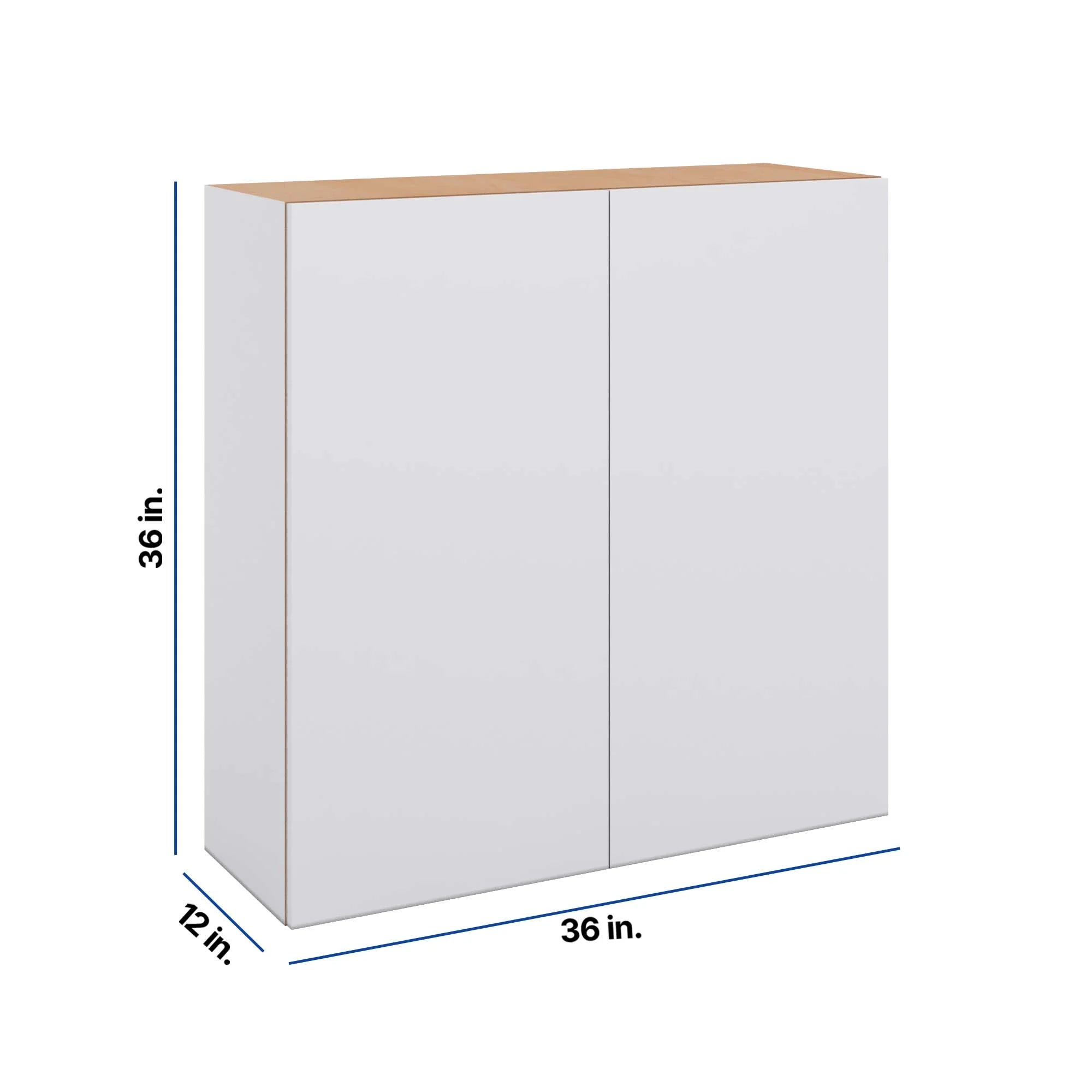 Modernform Cabinet Matte White 36" W X 36" H X 12" D Double Door Wall Cabinet