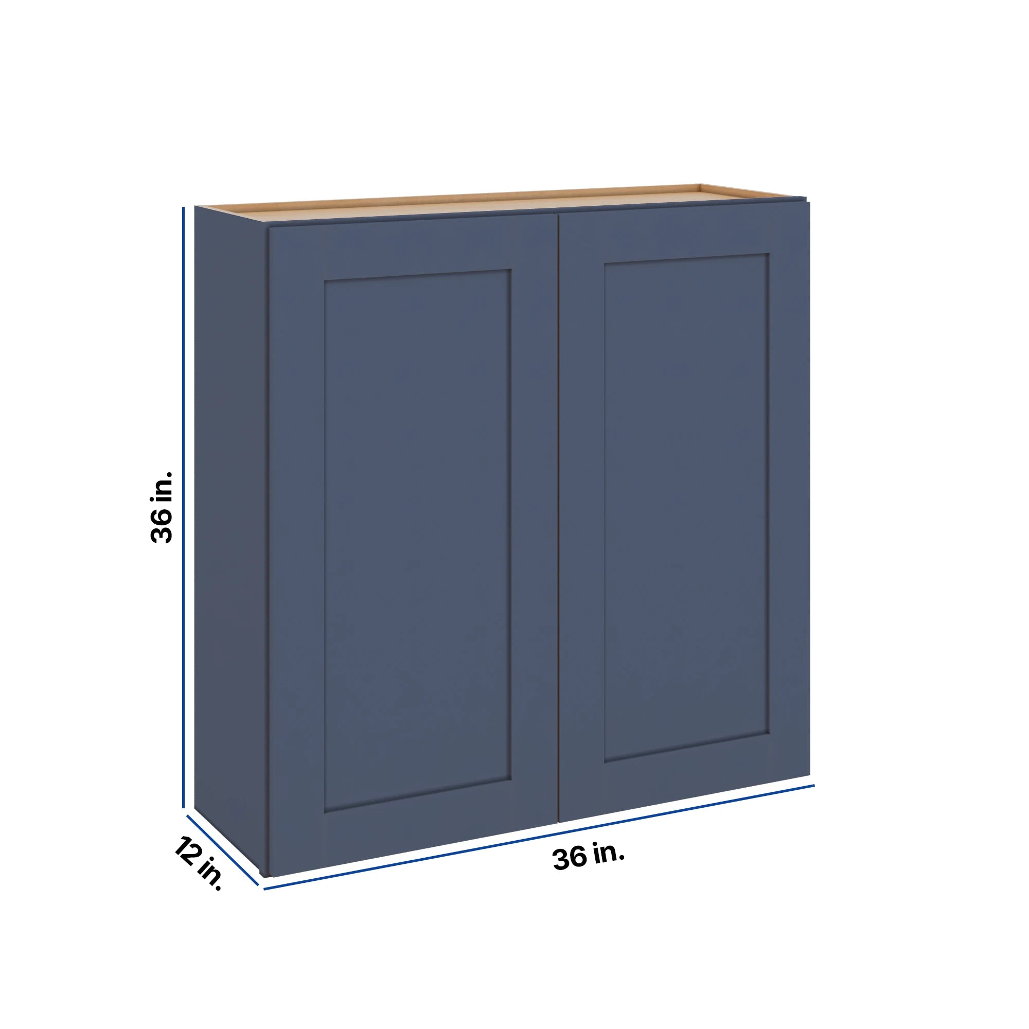 Modernform Cabinet Signature Blue 36" W X 36" H X 12" D Double Door Wall Cabinet
