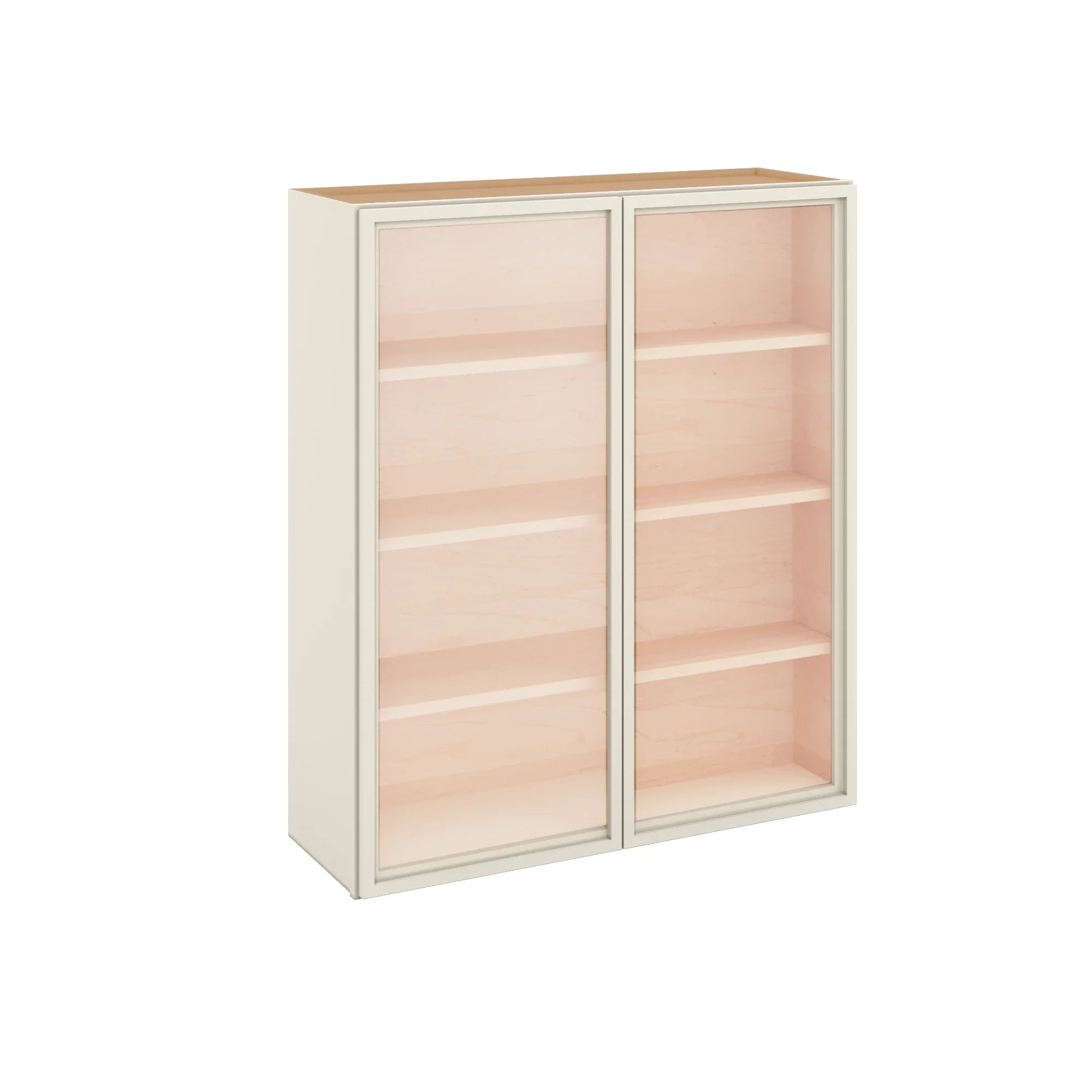 Modernform Cabinet Slim Dove White 36" W X 42" H X 12" D Double Glass Door Wall Cabinet