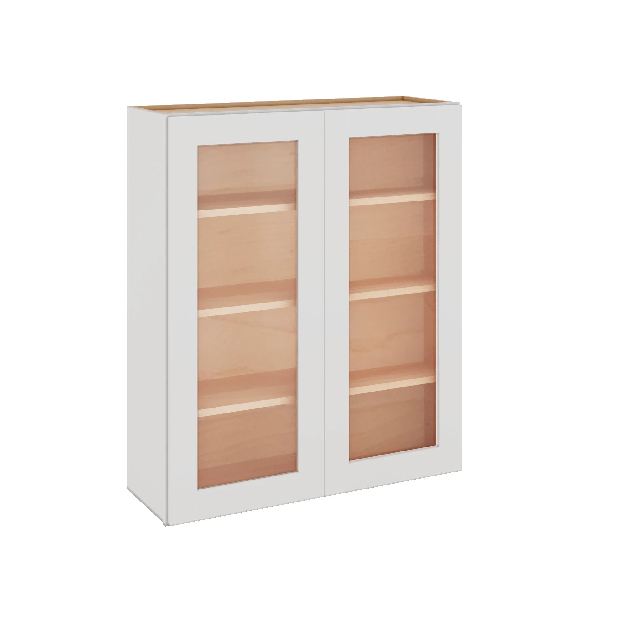 Modernform Cabinet White Shaker 36" W X 42" H X 12" D Double Glass Door Wall Cabinet