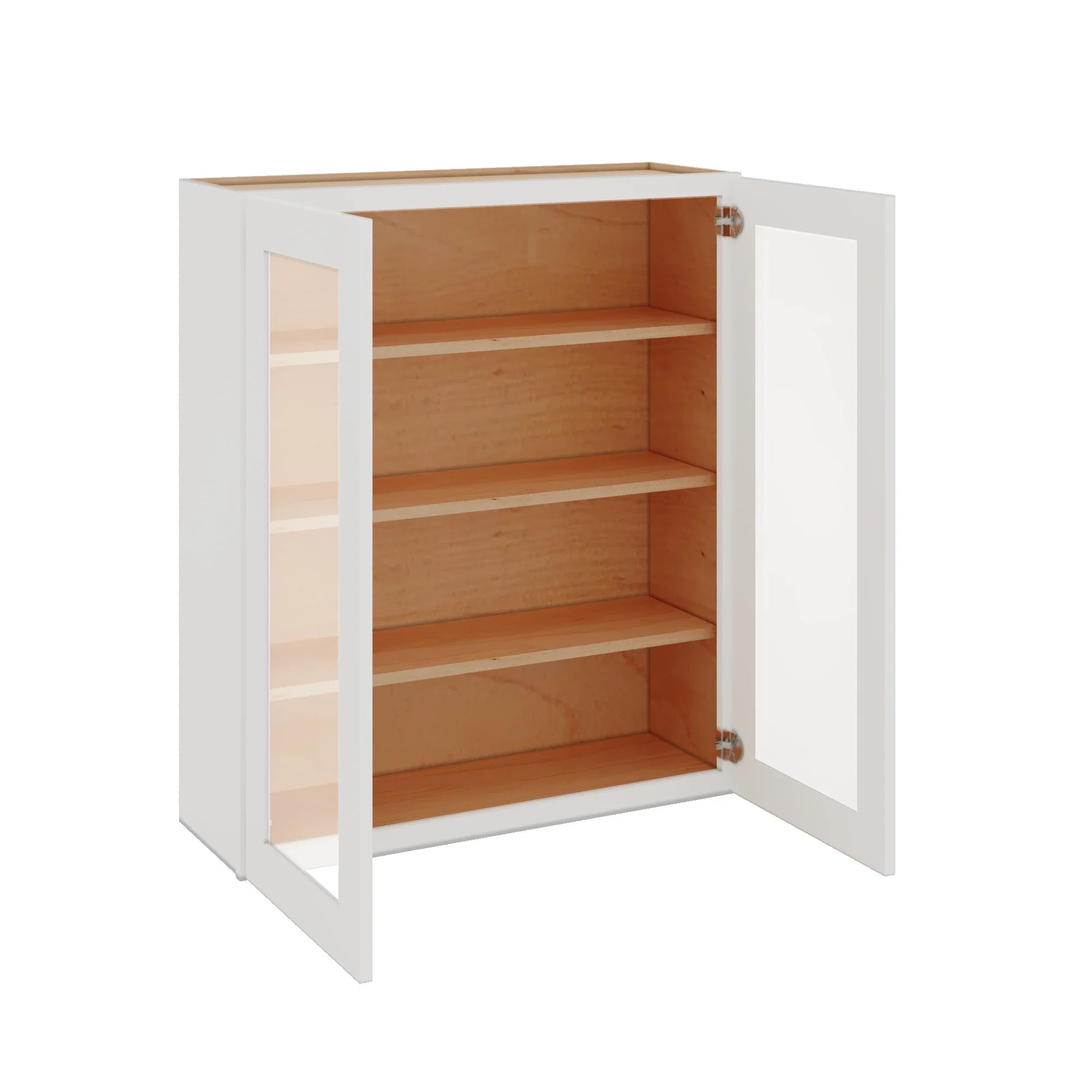 Modernform Cabinet White Shaker 36" W X 42" H X 12" D Double Glass Door Wall Cabinet