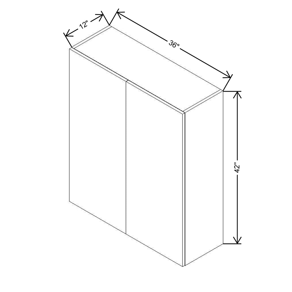 CNC Concord Elegant Stone 36" W X 42" H Double Door Wall Cabinet