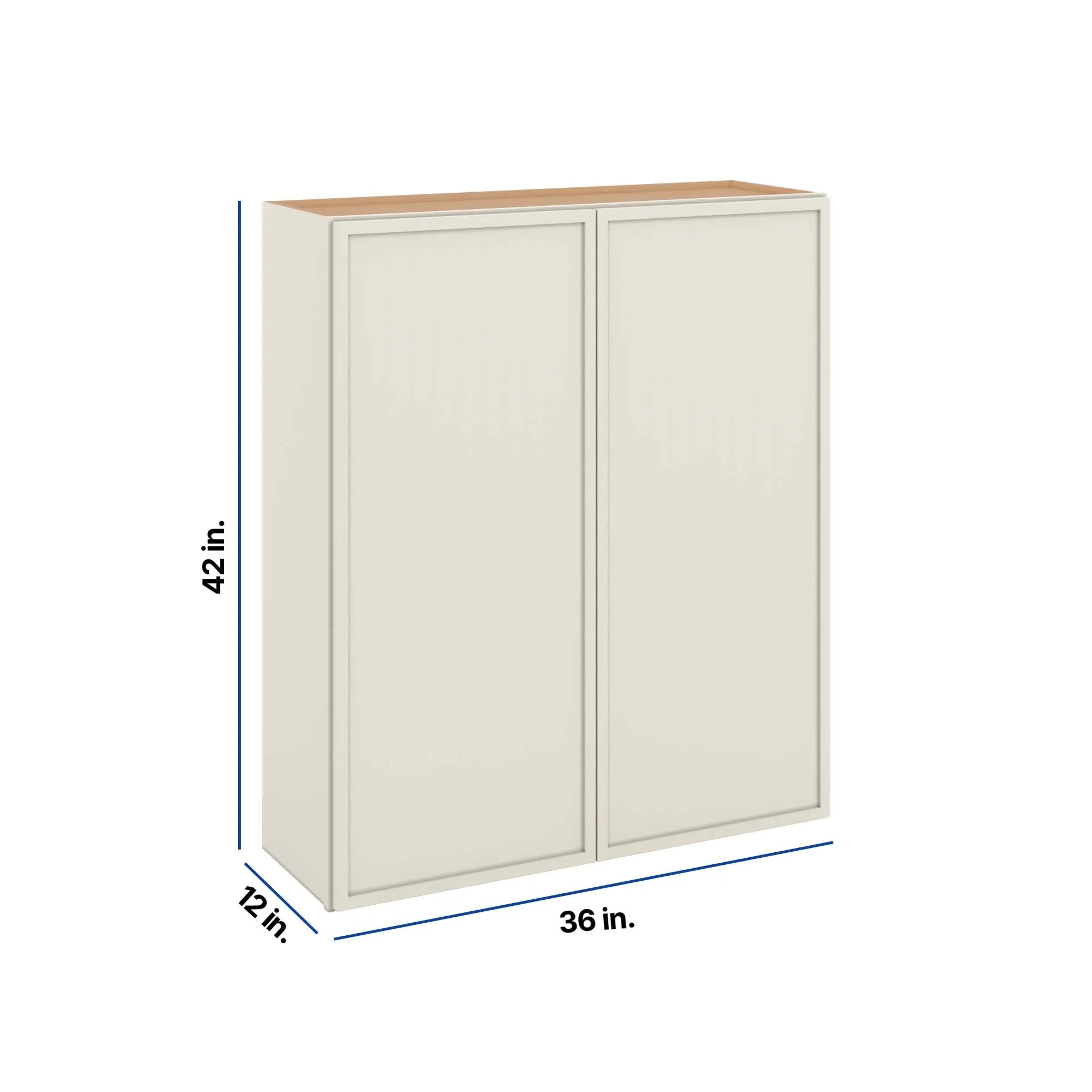 Modernform Cabinet Slim Dove White 36" W X 42" H X 12" D Double Door Wall Cabinet