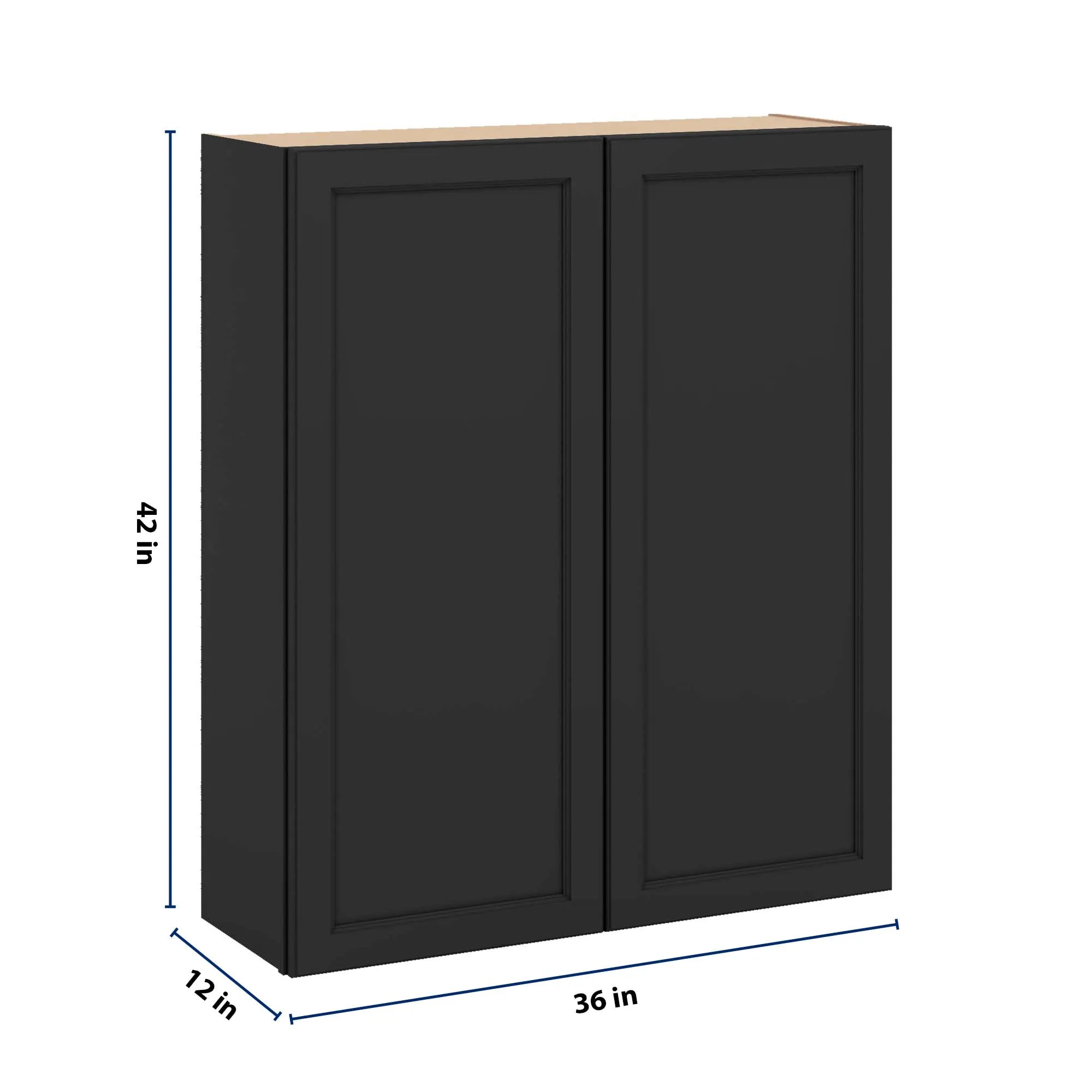 J&K Charcoal E2 Double Door Wall Cabinet - 36" W x 42" H