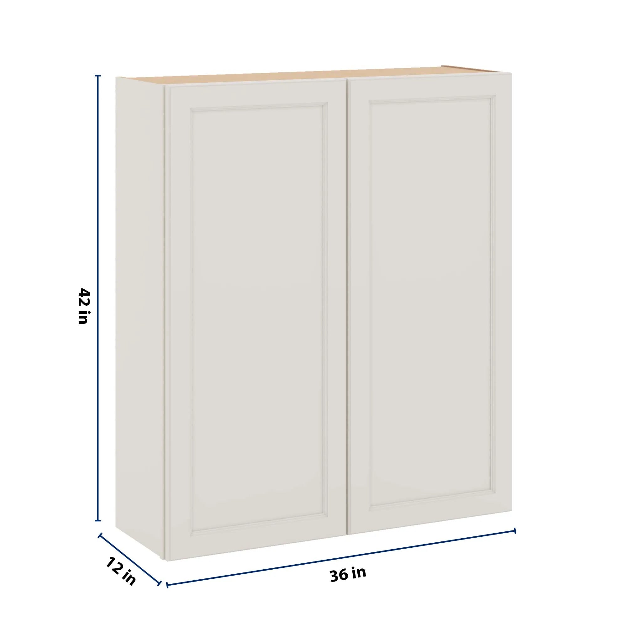 J&K Dove E1 Double Door Wall Cabinet - 36" W x 42" H