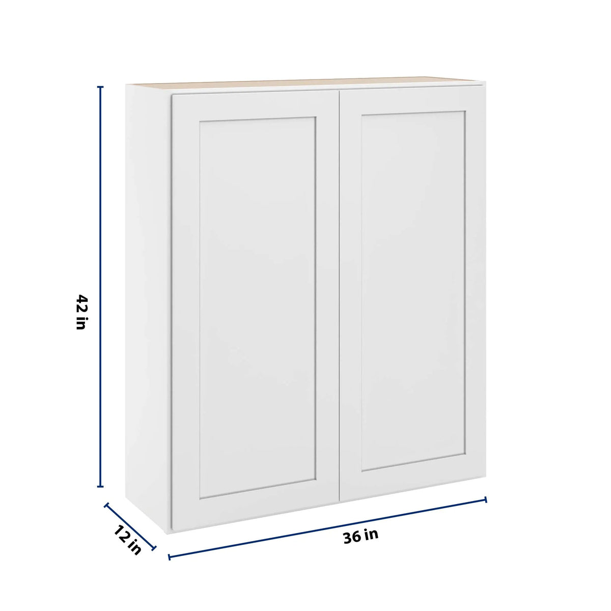 cnc luxor white 36 w x 42 h double door wall cabinet