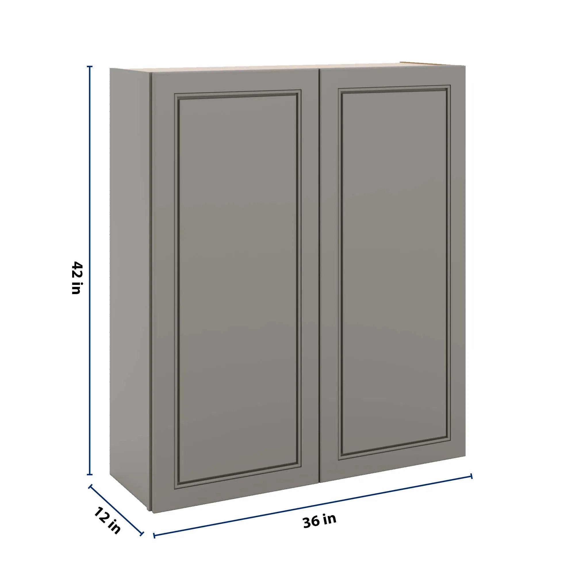 J&K Greige K3 Double Door Wall Cabinet - 36" W x 42" H