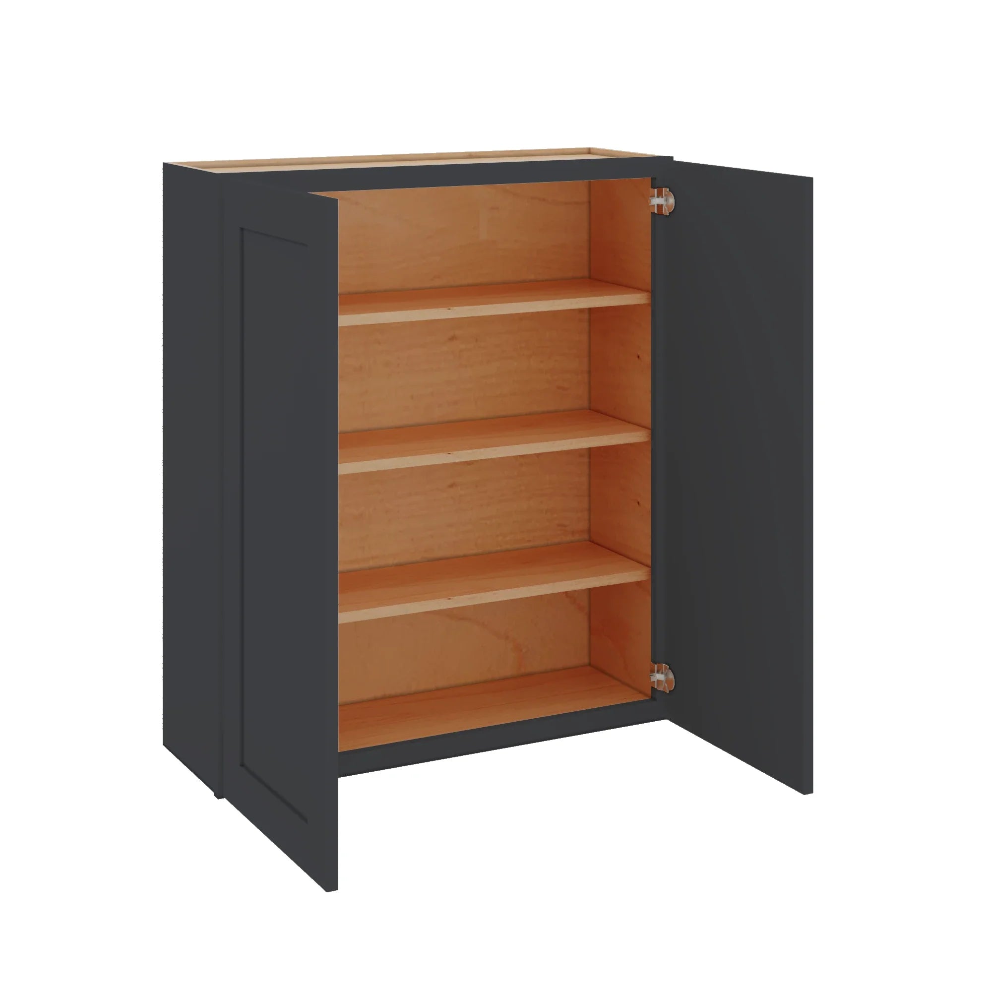 Modernform Cabinet Onyx Black Shaker 36" W X 42" H X 12" D Double Door Wall Cabinet