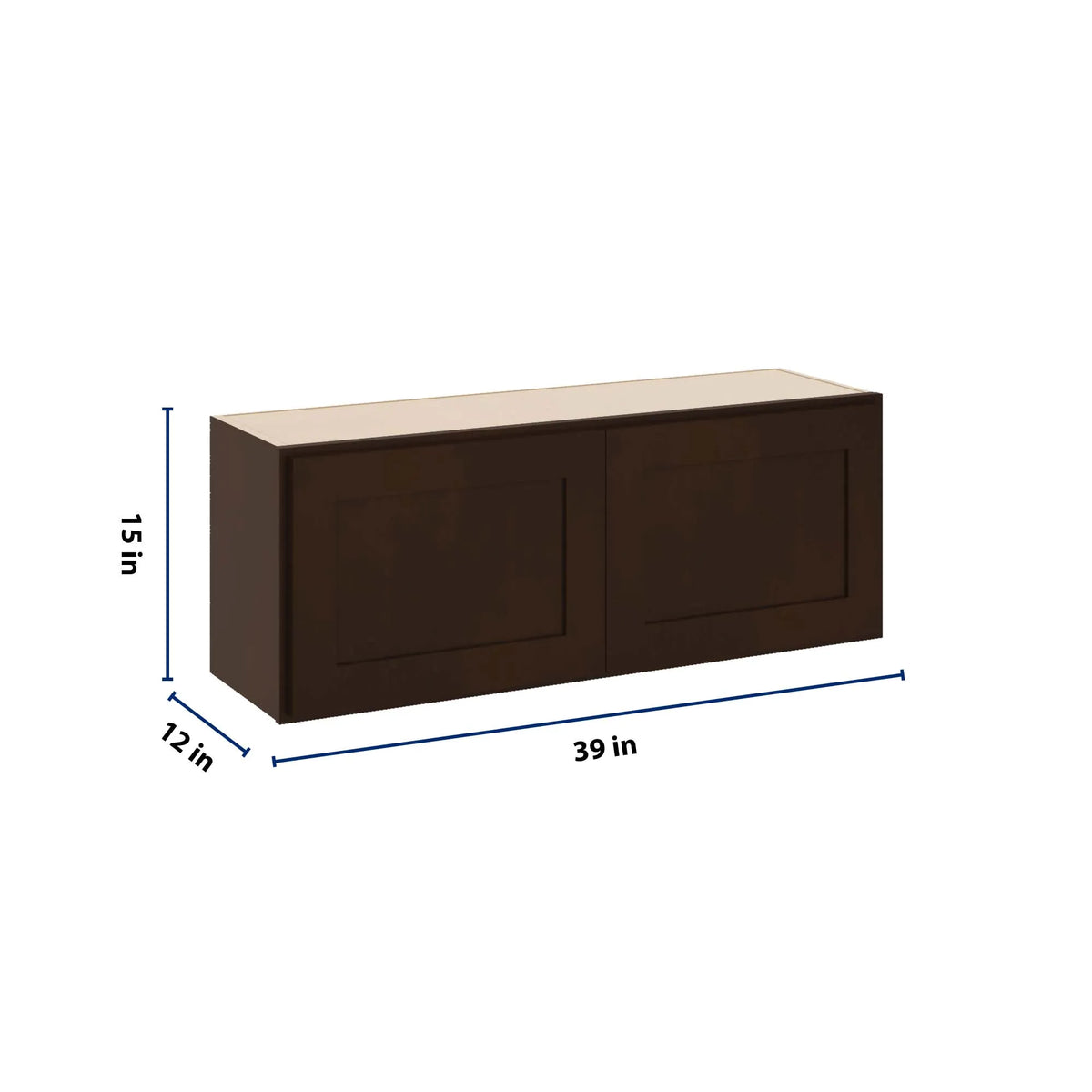CNC Luxor 5-Piece Espresso 39" W X 15" H Double Door Wall Cabinet