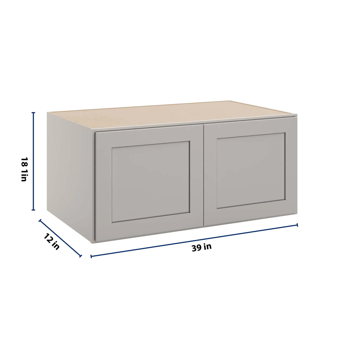 cnc luxor misty grey 39 w x 18 h x 24 d double door wall cabinet