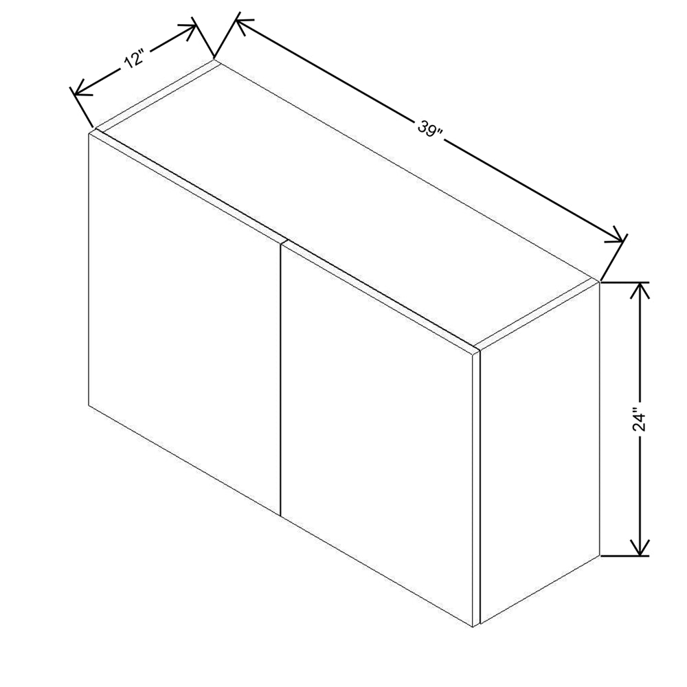 CNC Concord Sydney White 39" W X 24" H Double Door Wall Cabinet