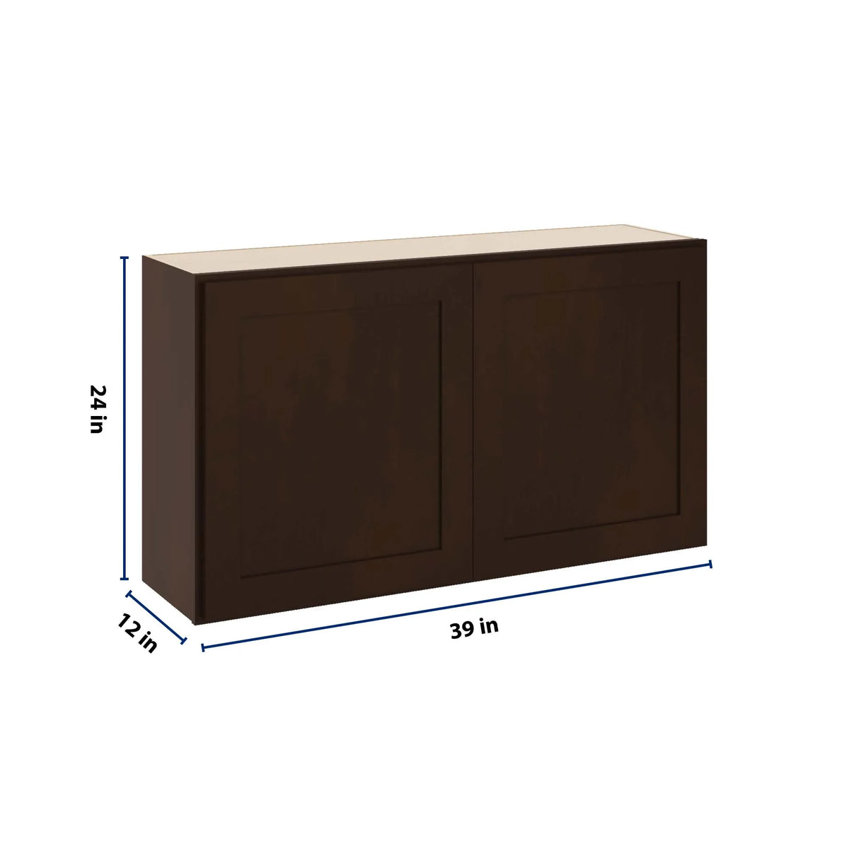 CNC Luxor 5-Piece Espresso 39" W X 24" H Double Door Wall Cabinet
