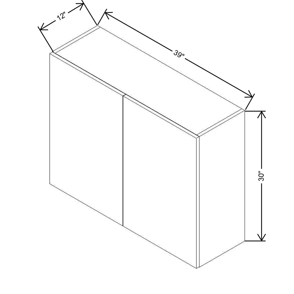 CNC Classic Milano Mirage 39" W X 30" H Double Door Wall Cabinet
