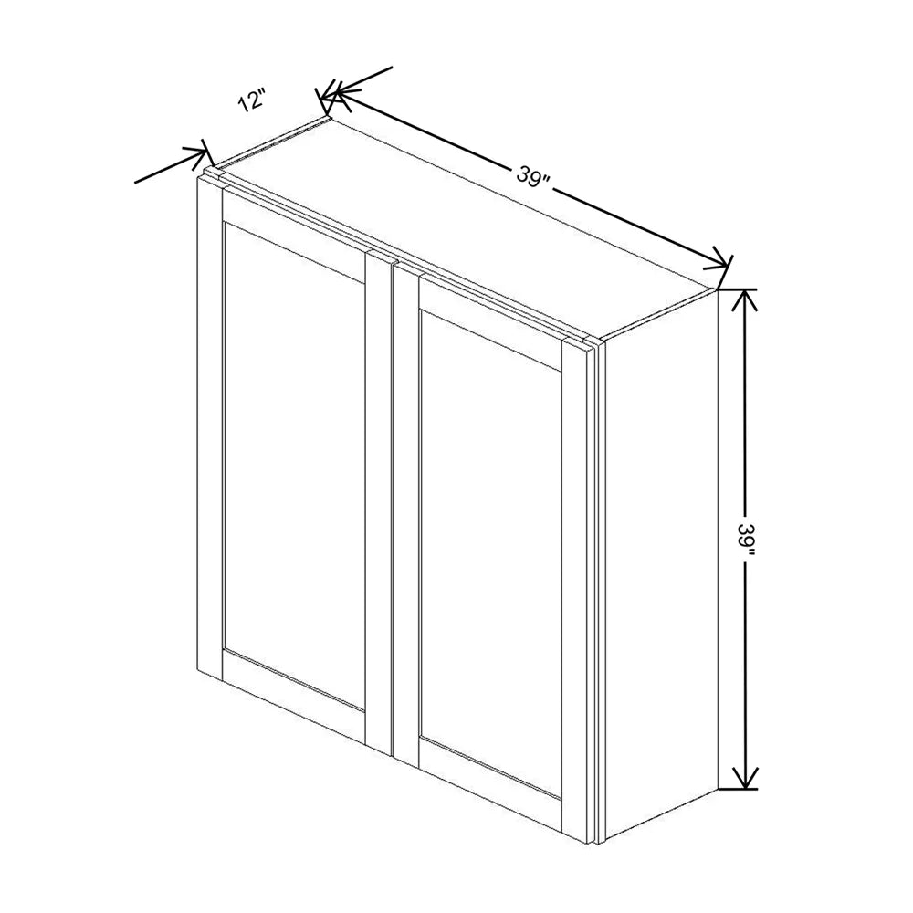 Fabuwood Allure Galaxy Linen 39" W X 39" H X 12" D Double Door Wall Cabinet