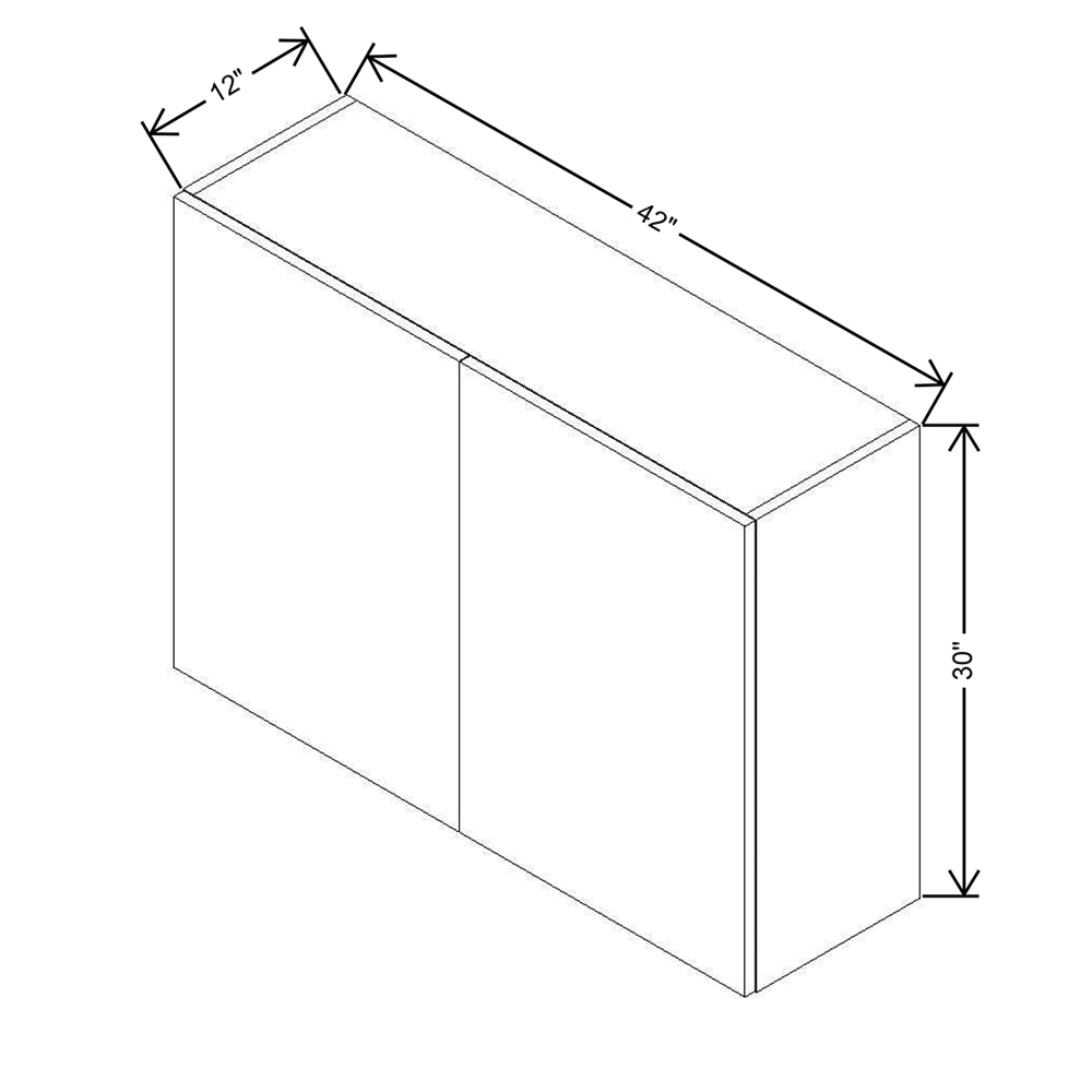 CNC Concord Elegant Ocean 42" W X 30" H Double Door Wall Cabinet