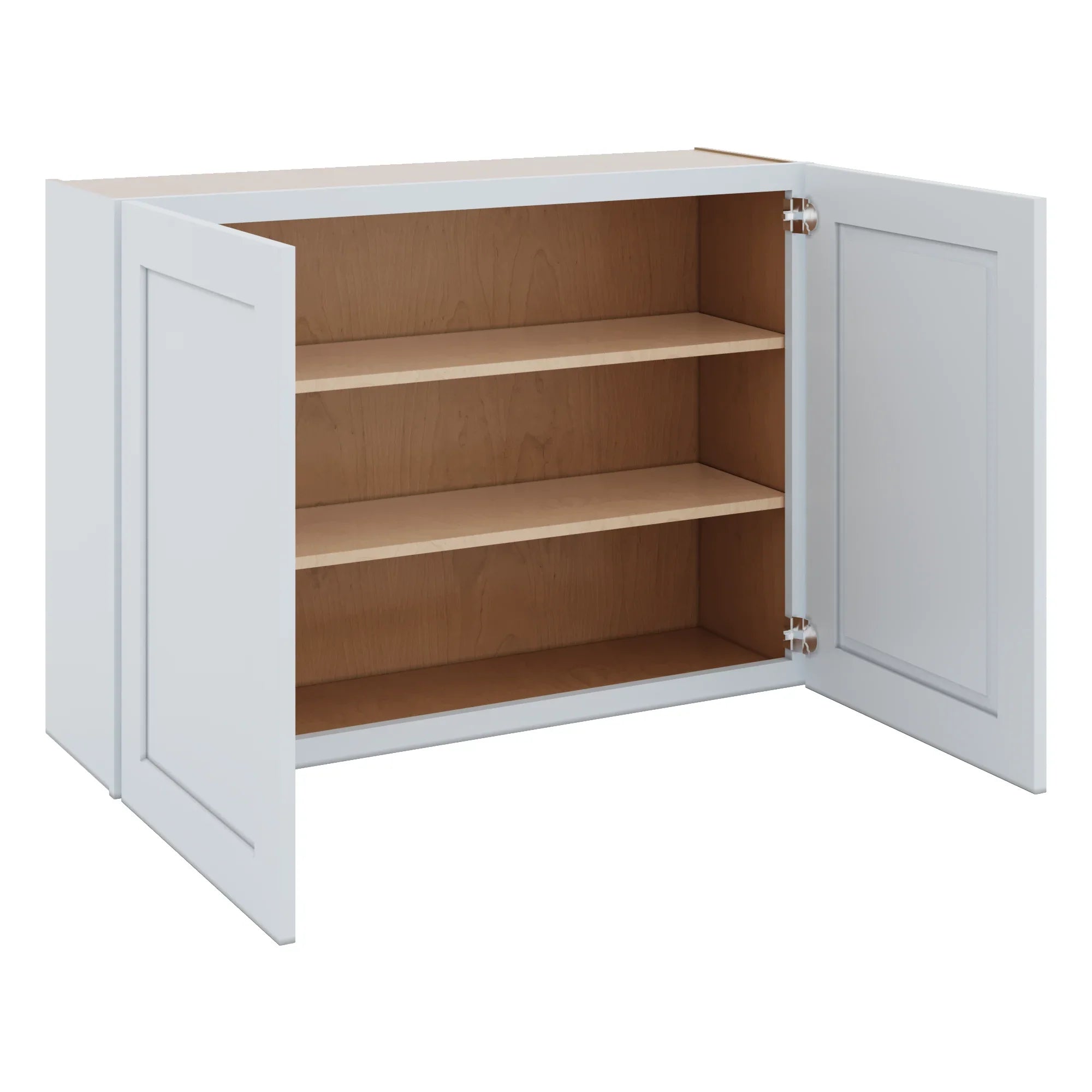 J&K White Shaker S8 Double Door Wall Cabinet 42" W x 30" H