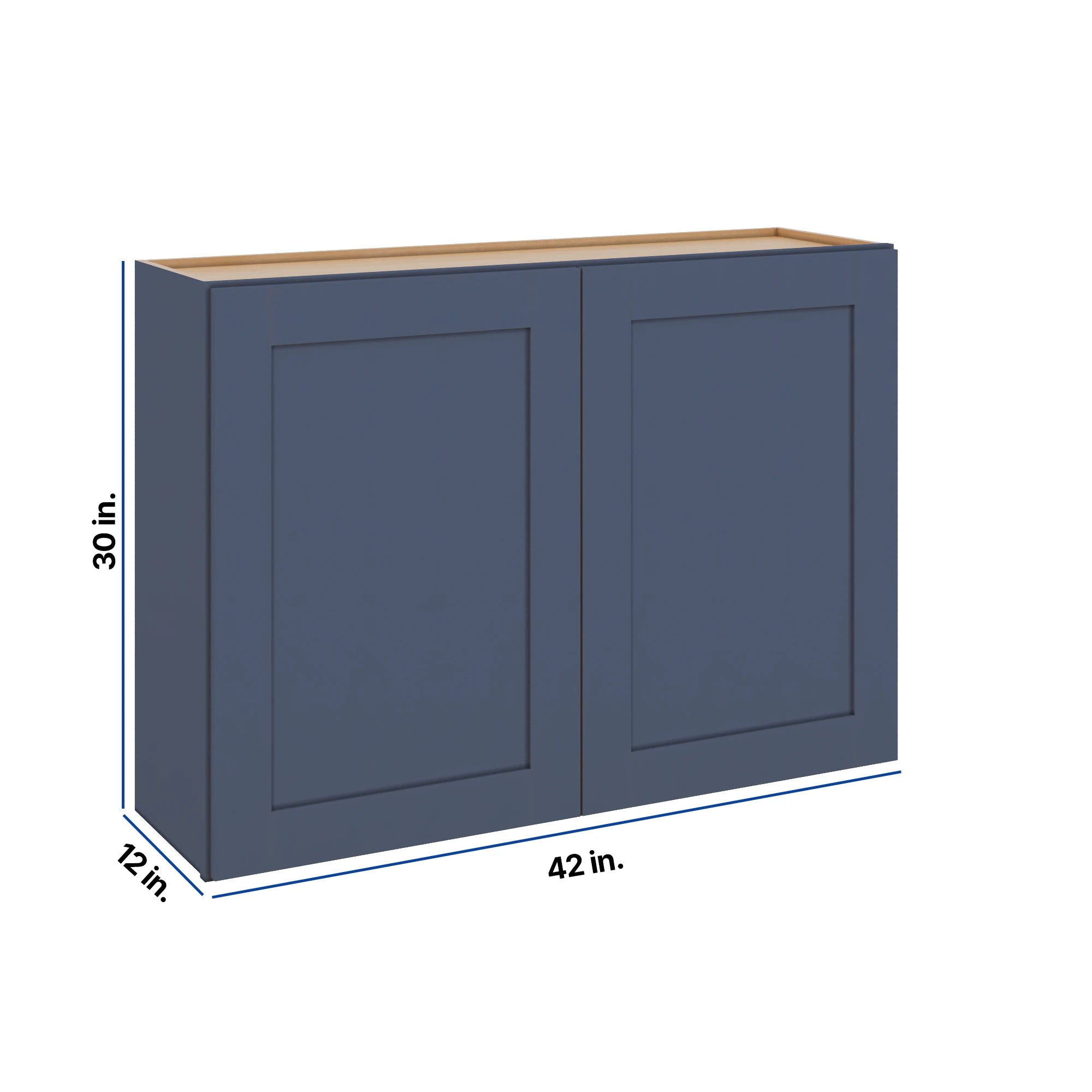 Modernform Cabinet Signature Blue 42" W X 30" H X 12" D Double Door Wall Cabinet