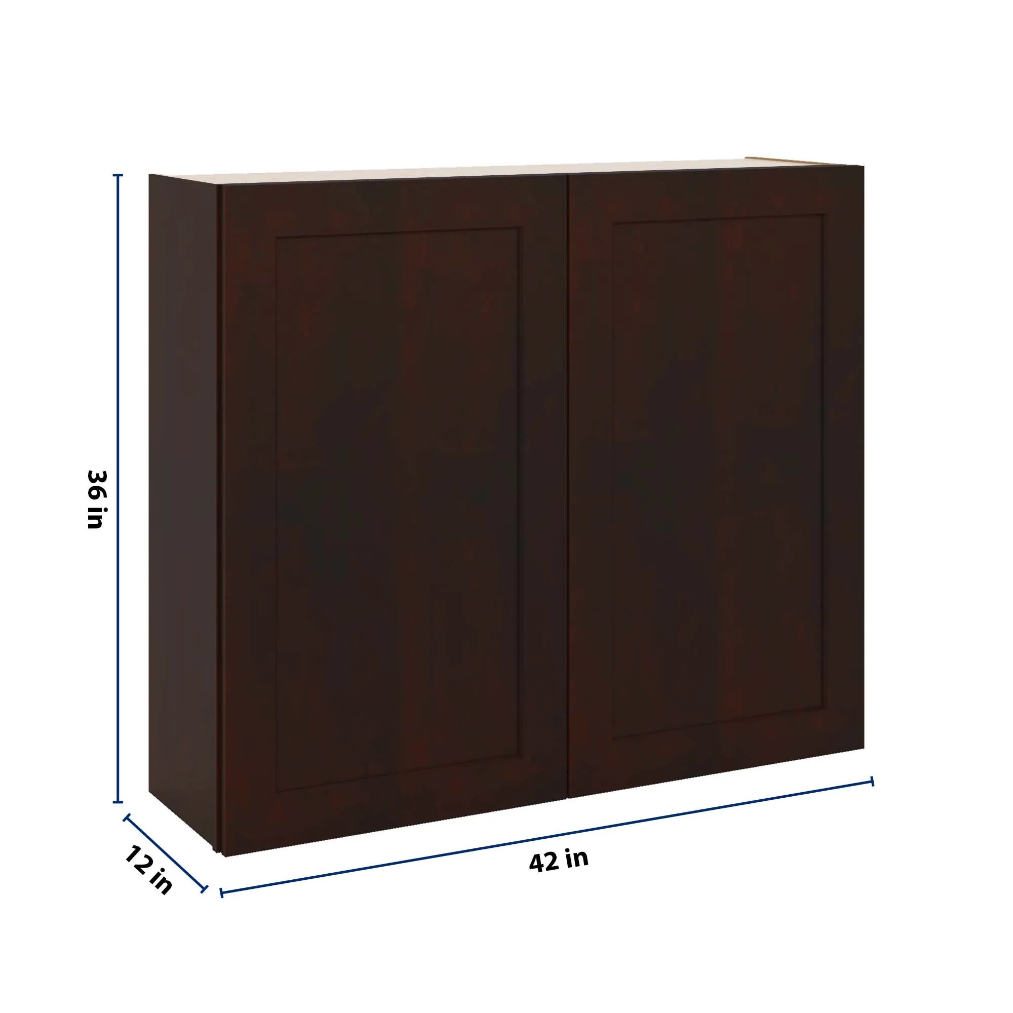 J&K Java Coffee S1 Double Door Wall Cabinet - 42" W x 36" H