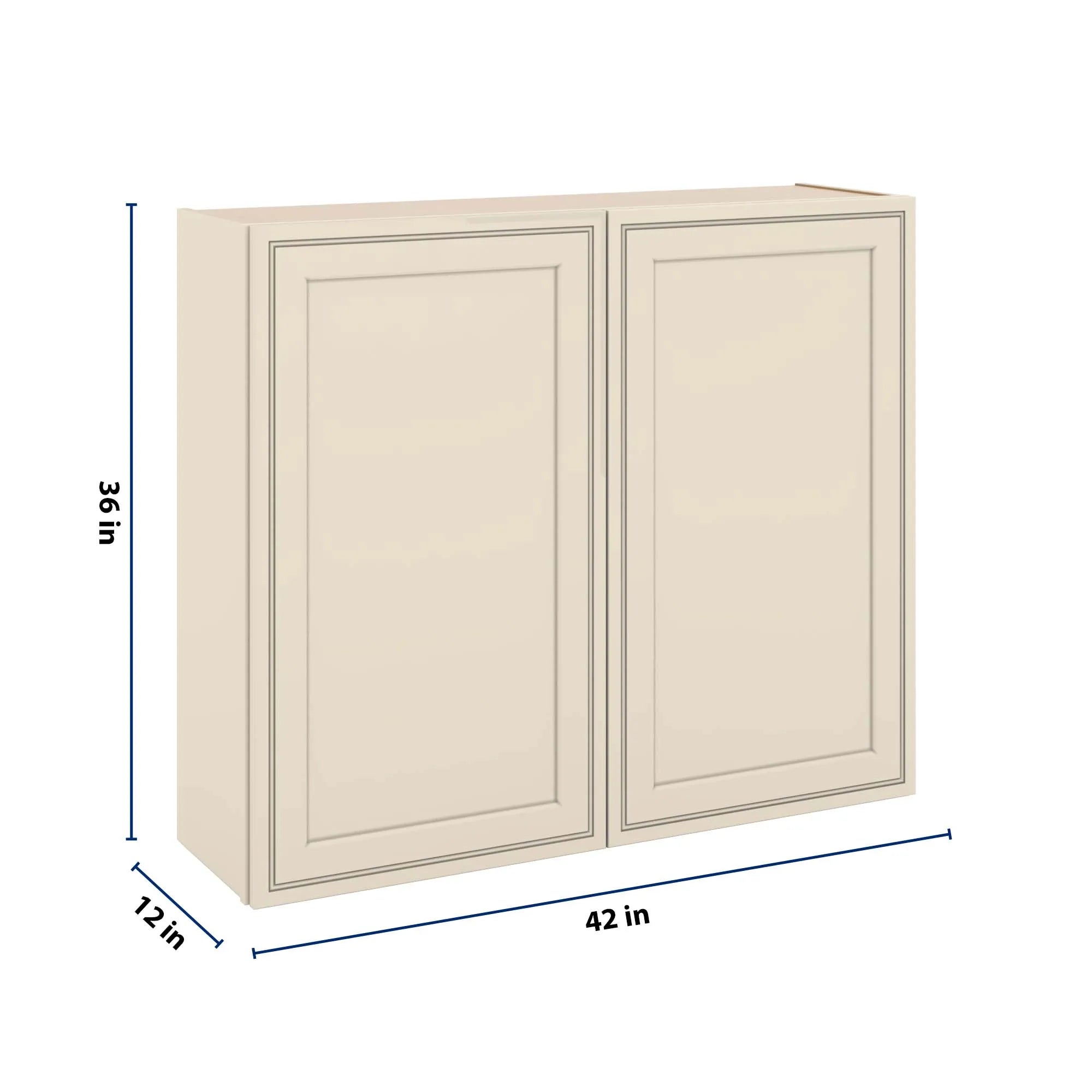 J&K Pearl Glazed H9 Double Door Wall Cabinet - 42" W x 36" H