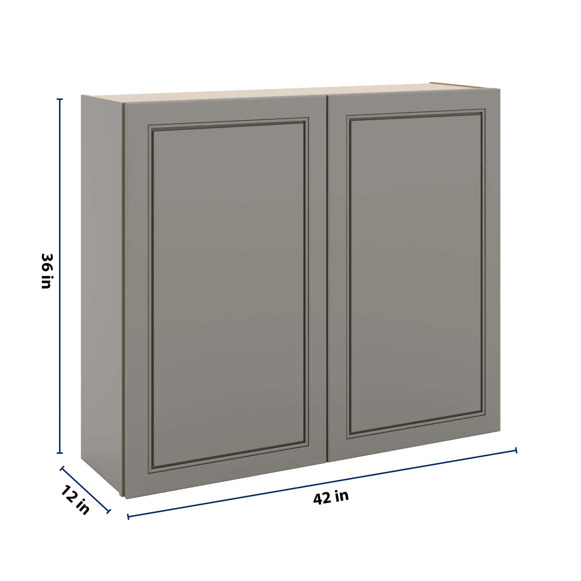 J&K Greige K3 Double Door Wall Cabinet - 42" W x 36" H