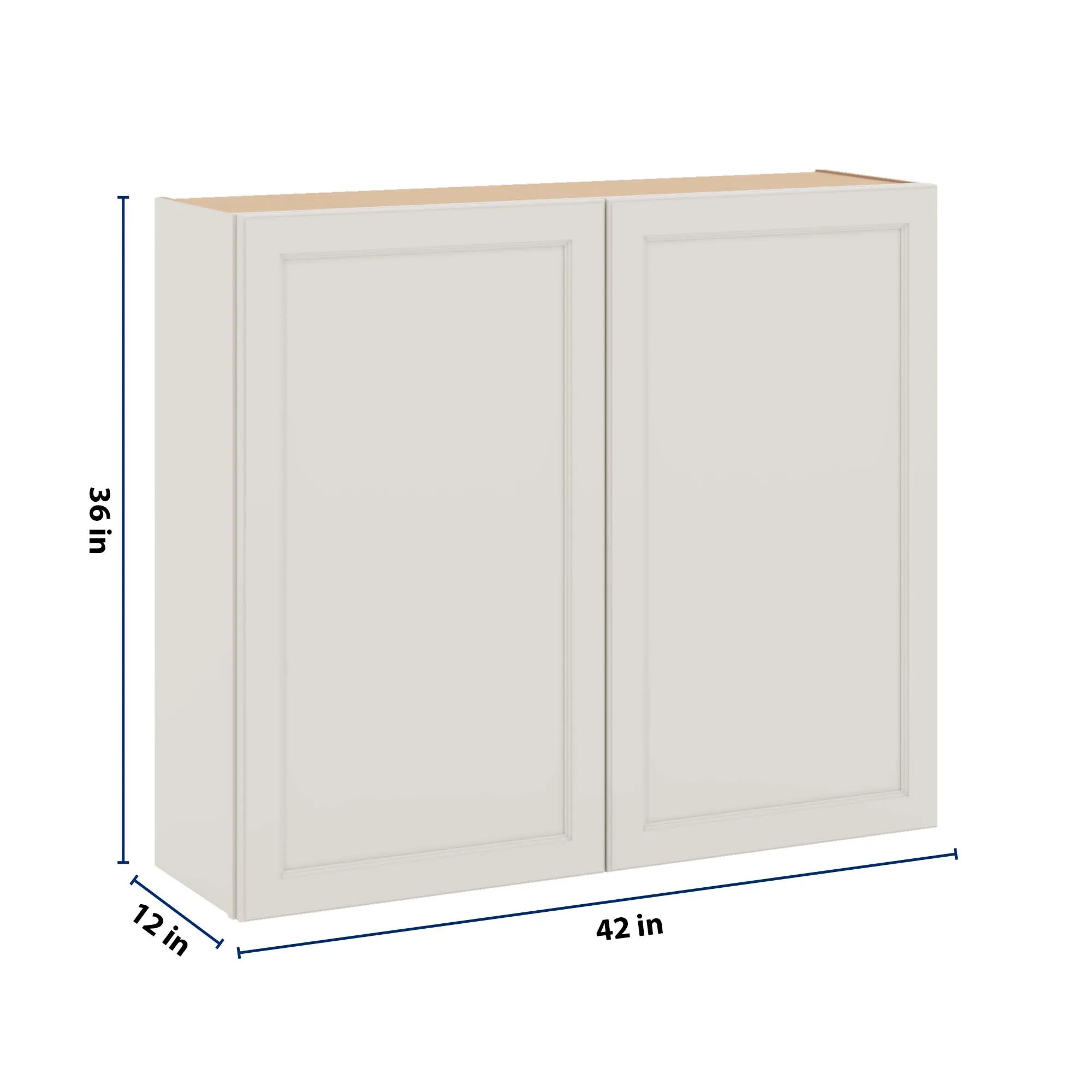 J&K Dove E1 Double Door Wall Cabinet - 42" W x 36" H