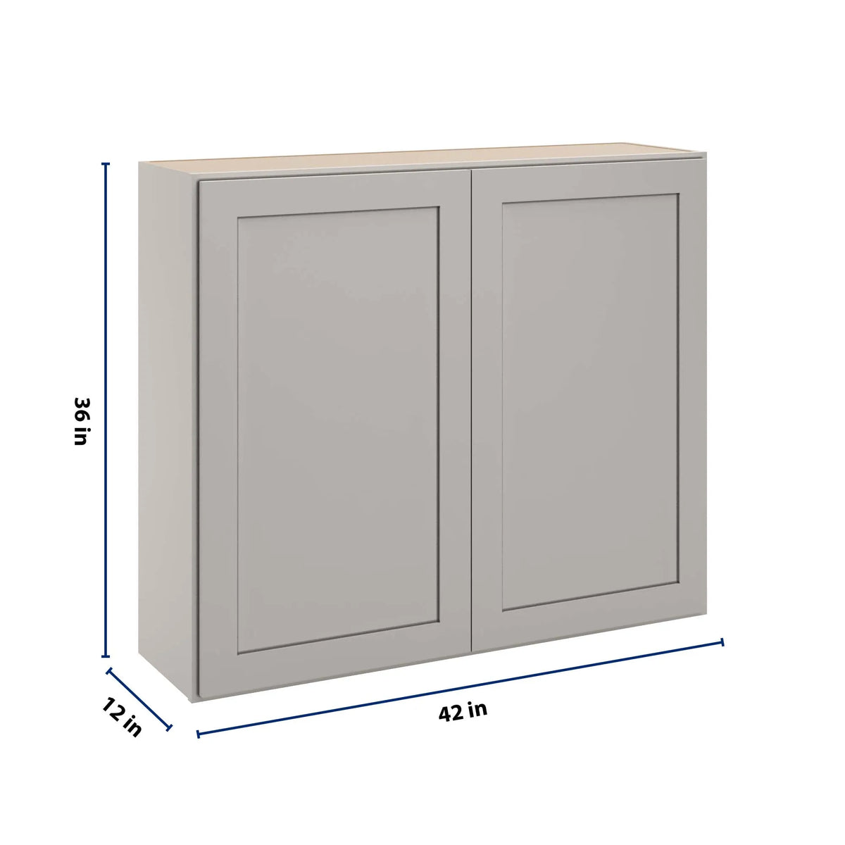 CNC Luxor 5-Piece Misty Grey 42" W X 36" H Double Door Wall Cabinet