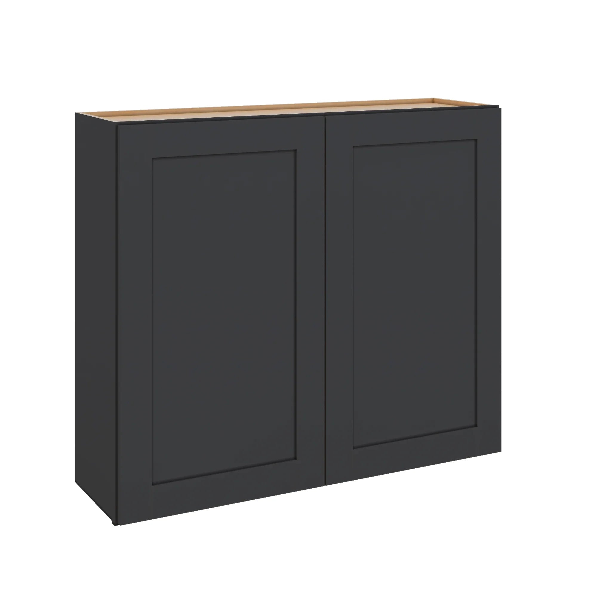 Modernform Cabinet Onyx Black Shaker 42" W X 36" H X 12" D Double Door Wall Cabinet