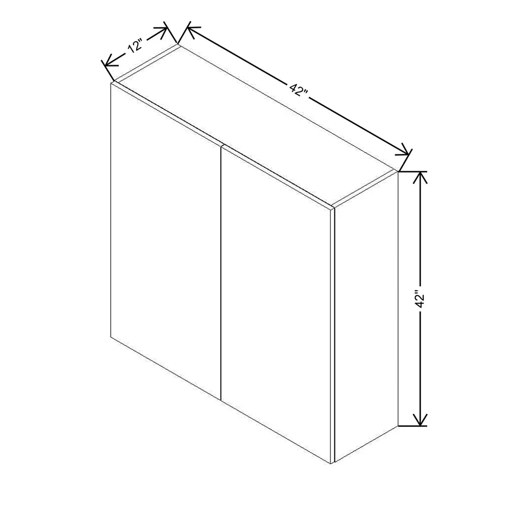 CNC Classic Milano Ash 42" W X 42" H Double Door Wall Cabinet