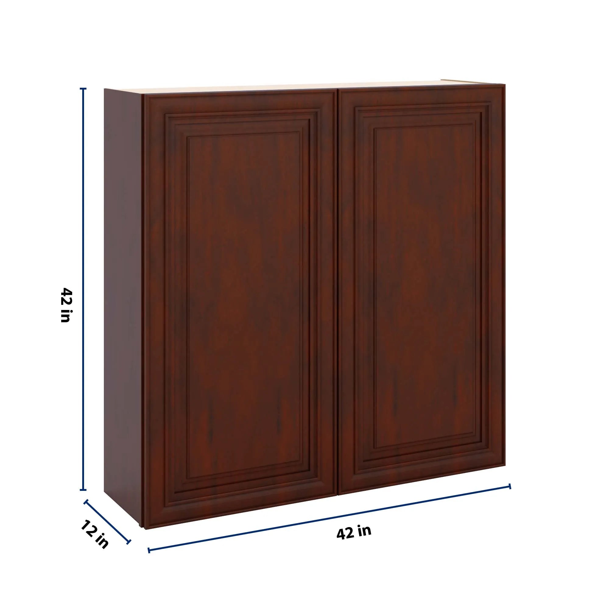 J&K Mahogany J5 Double Door Wall Cabinet - 42" W x 42" H
