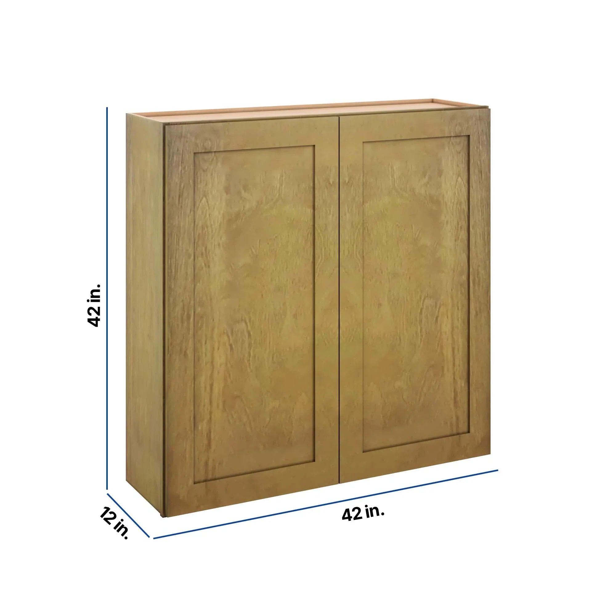 Modernform Cabinet Natural Shaker 42" W X 42" H X 12" D Double Door Wall Cabinet