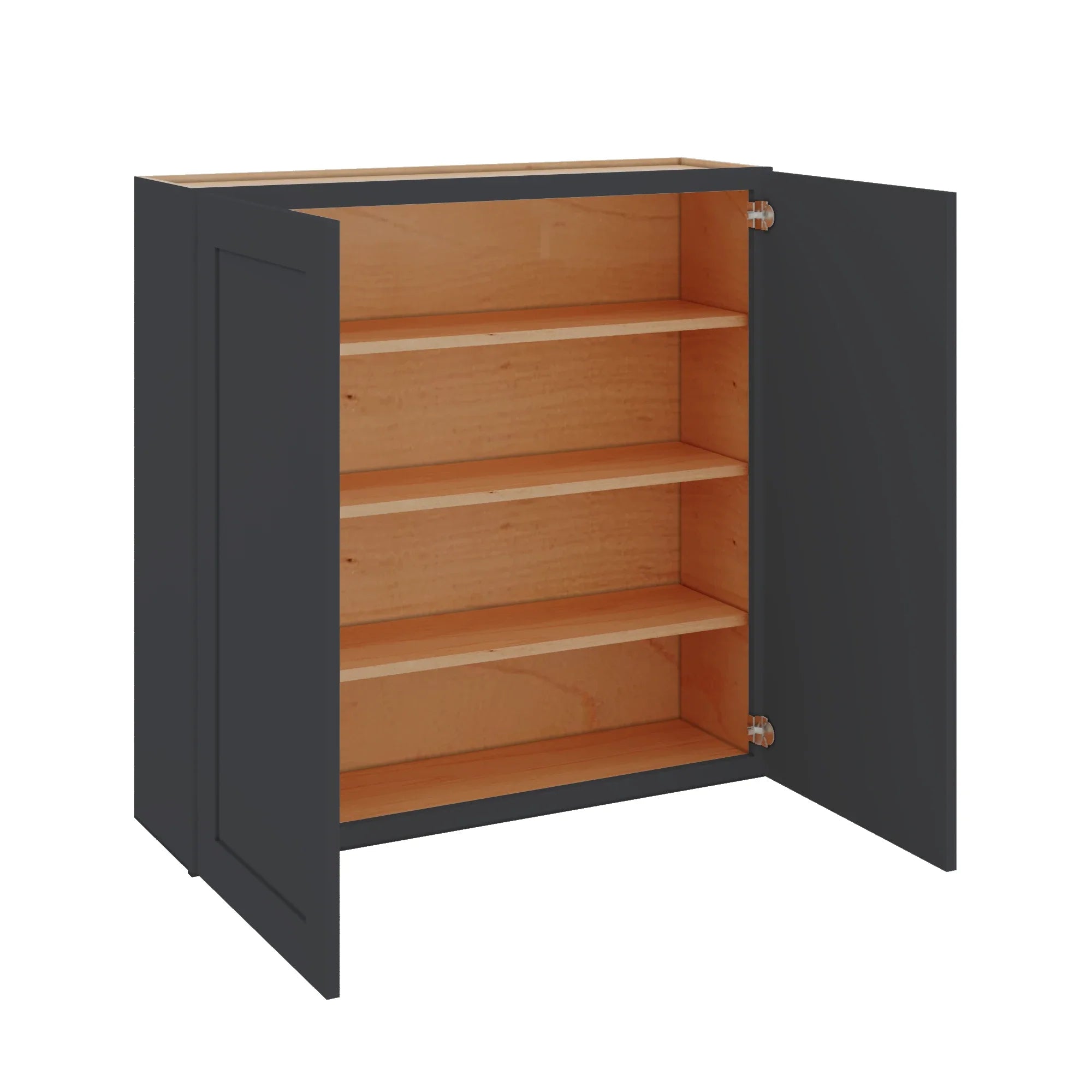 Modernform Cabinet Onyx Black Shaker 42" W X 42" H X 12" D Double Door Wall Cabinet