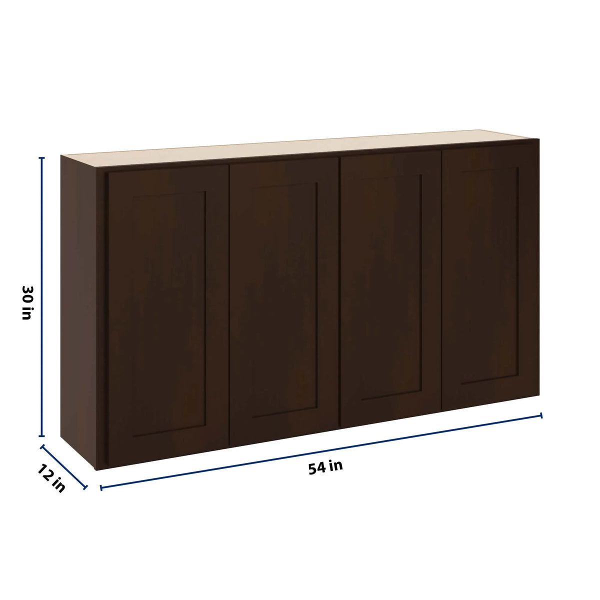 CNC Luxor 5-Piece Espresso 54" W X 30" H Double Door Wall Cabinet