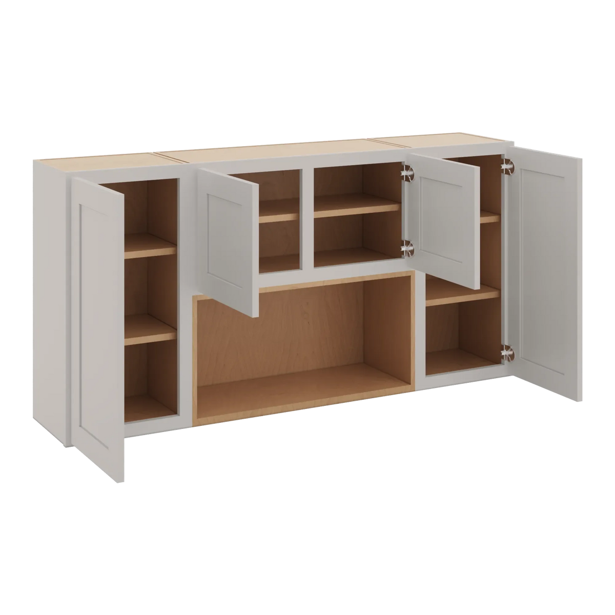 cnc luxor 5 piece misty grey 60 w x 30 h open wall cabinet