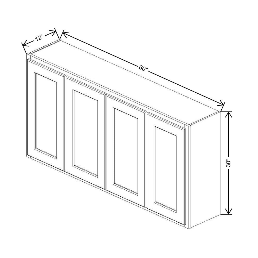 Fabuwood Quest Metro Frost 60" W X 30" H X 12" D Four Door Wall Cabinet
