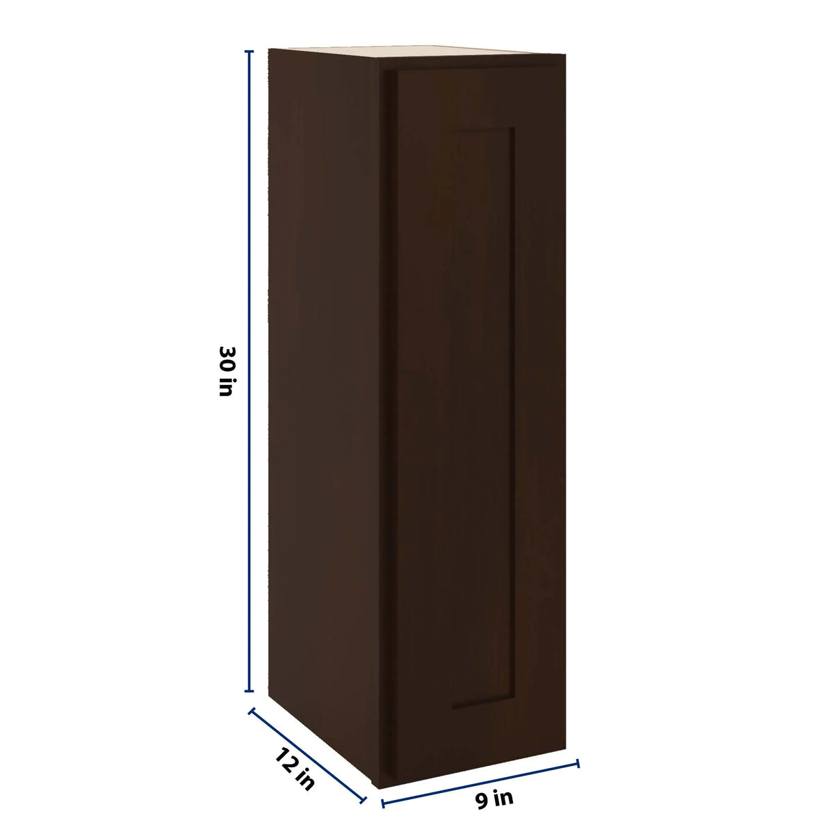 CNC Luxor 5-Piece Espresso 09" W X 30" H Single Door Wall Cabinet