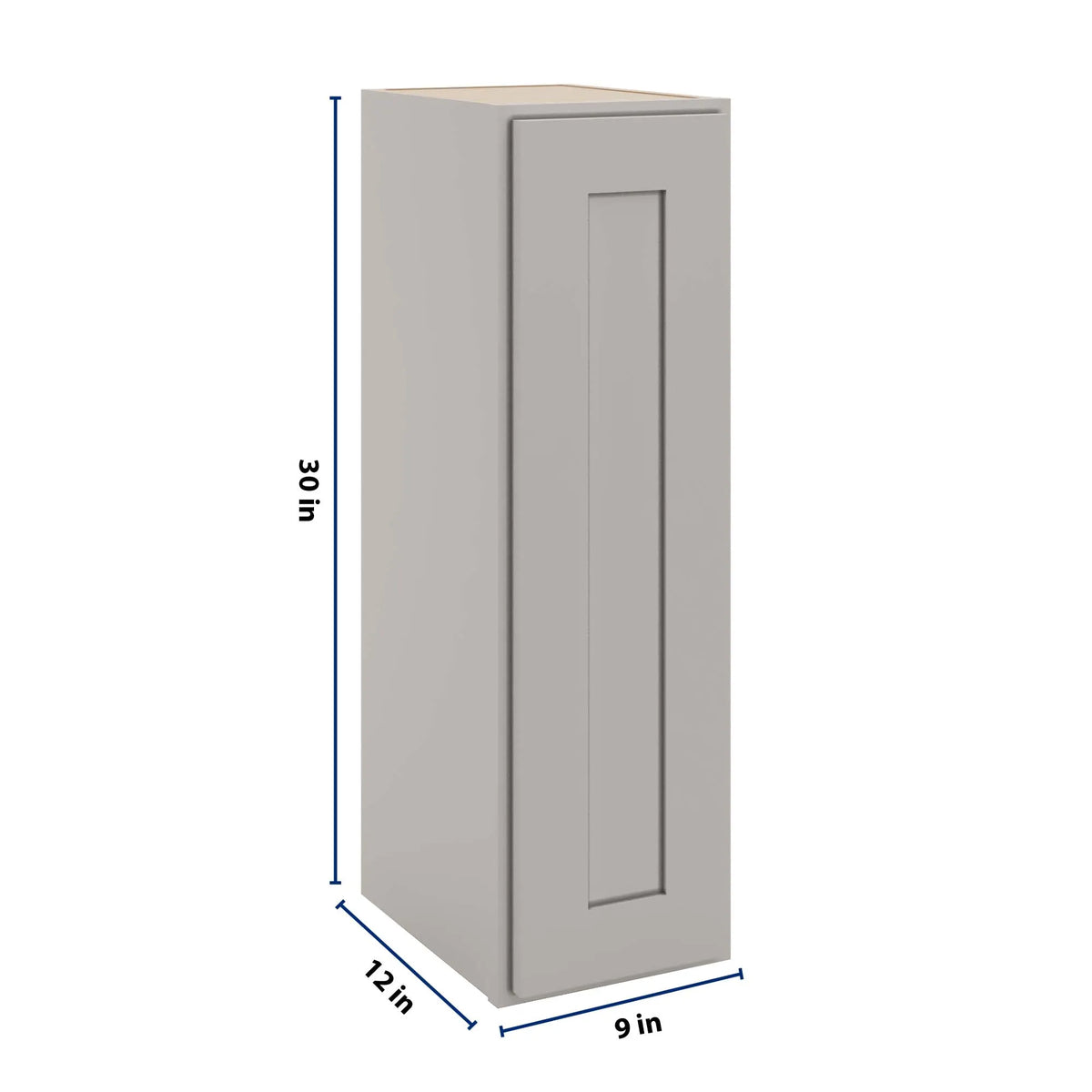 cnc luxor misty grey 09 w x 30 h single door wall cabinet