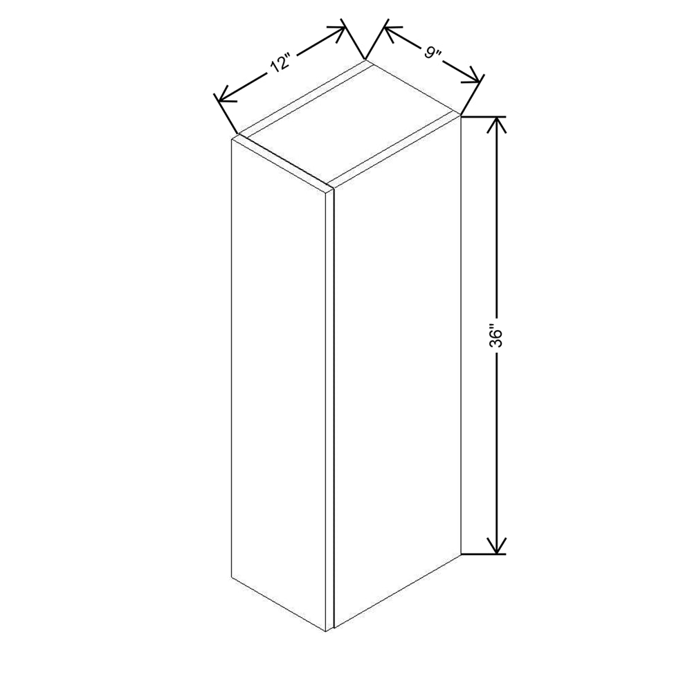 CNC Concord Elegant Smoky Grey 09" W X 36" H Single Door Wall Cabinet