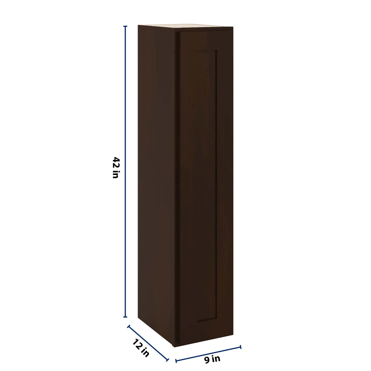 CNC Luxor 5-Piece Espresso 09" W X 42" H Single Door Wall Cabinet