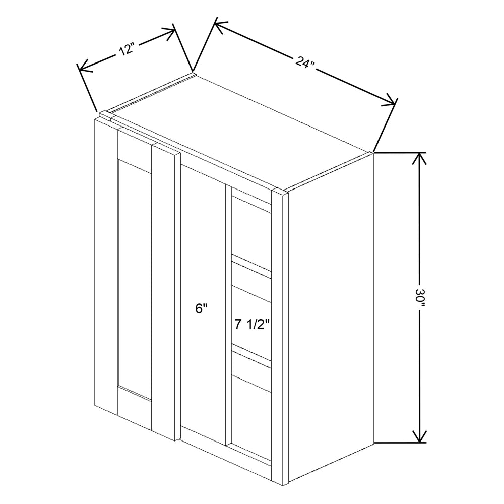 Fabuwood Allure Luna Desert Oak 24" To 27" W X 30" H X 12" D Single Door Blind Corner Wall Cabinet