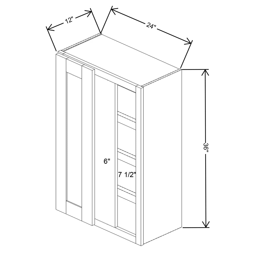Fabuwood Allure Luna Desert Oak 24" To 27" W X 36" H X 12" D Single Door Blind Corner Wall Cabinet