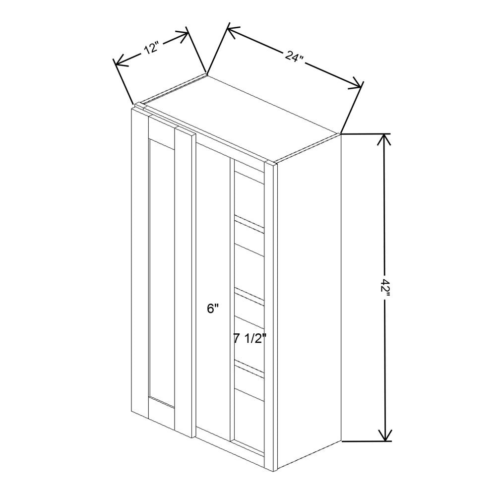 Fabuwood Allure Luna Desert Oak 24" To 27" W X 42" H X 12" D Single Door Blind Corner Wall Cabinet