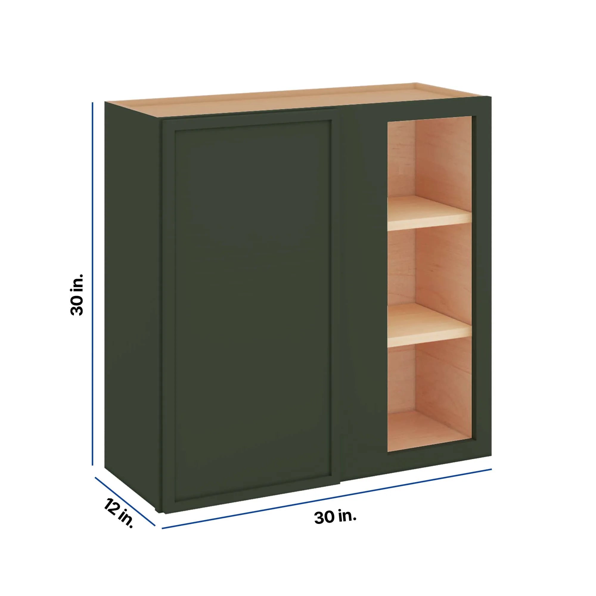 Modernform Cabinet Slim Sage Green 30" W X 30" H X 12" D Single Door Blind Corner Wall Cabinet