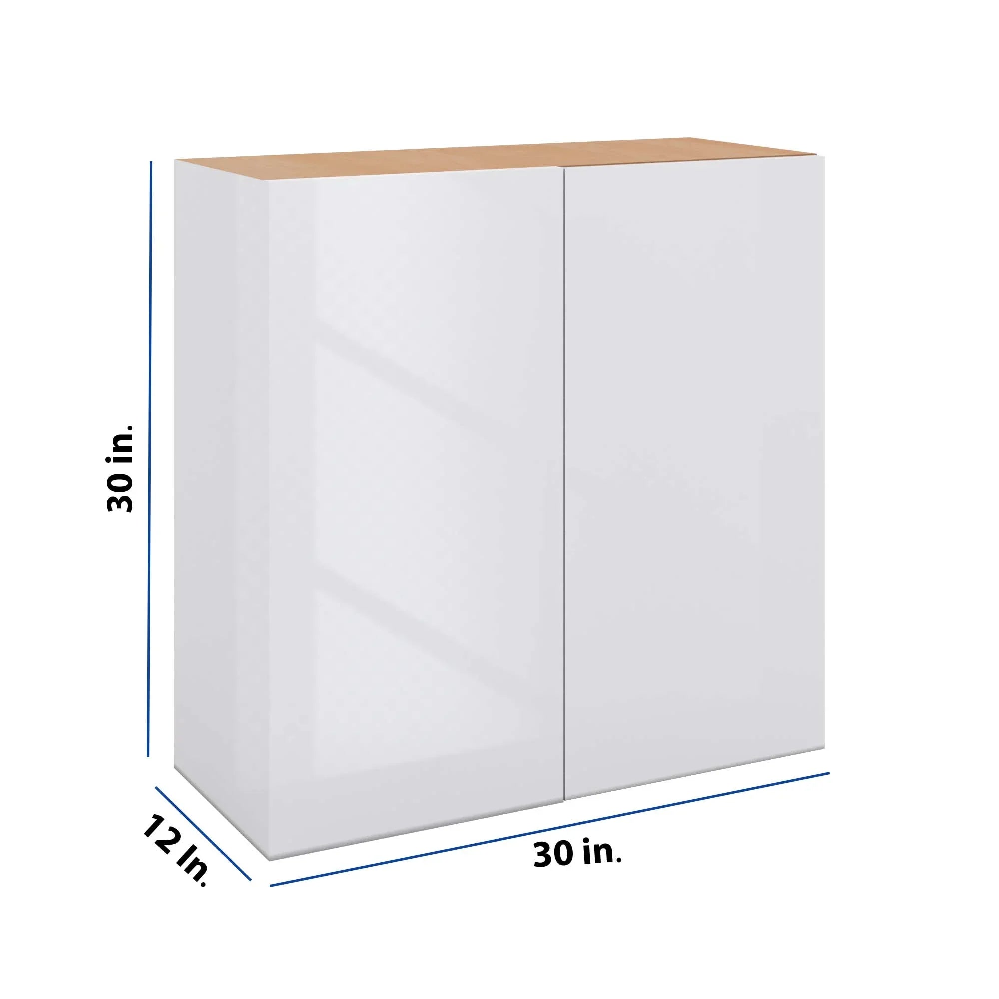 Modernform Cabinet Gloss White 30" W X 30" H X 12" D Single Door Blind Corner Wall Cabinet