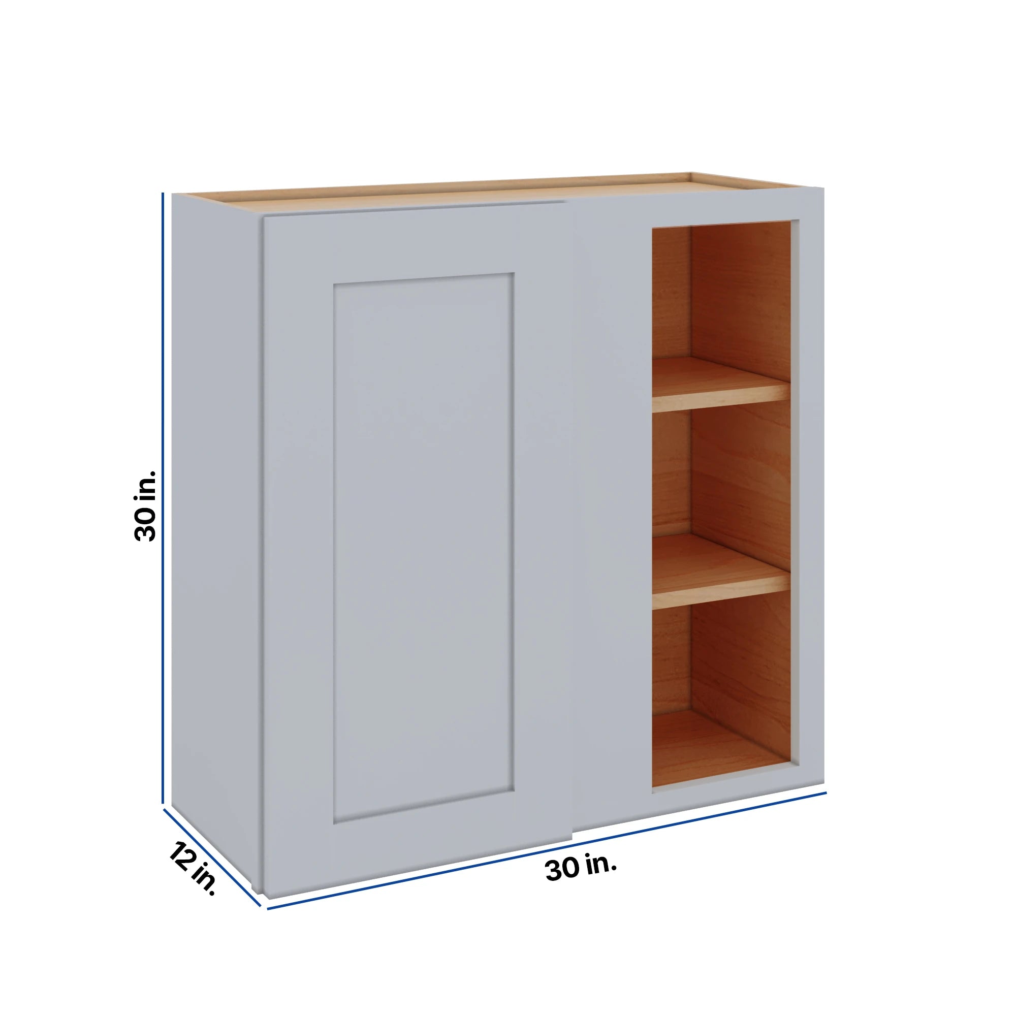 Modernform Cabinet Grey Shaker 30" W X 30" H X 12" D Single Door Blind Corner Wall Cabinet