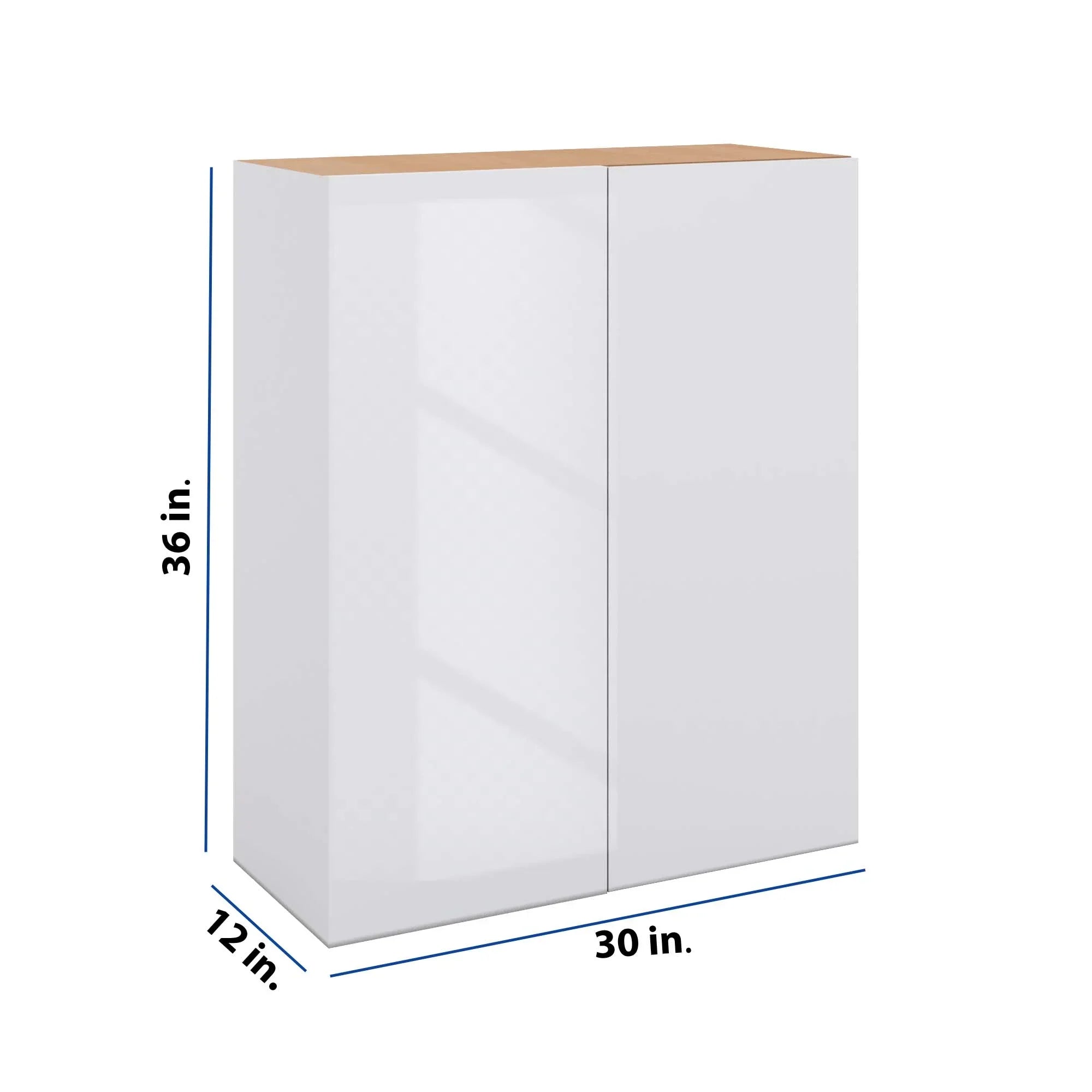 Modernform Cabinet Gloss White 30" W X 36" H X 12" D Single Door Blind Corner Wall Cabinet