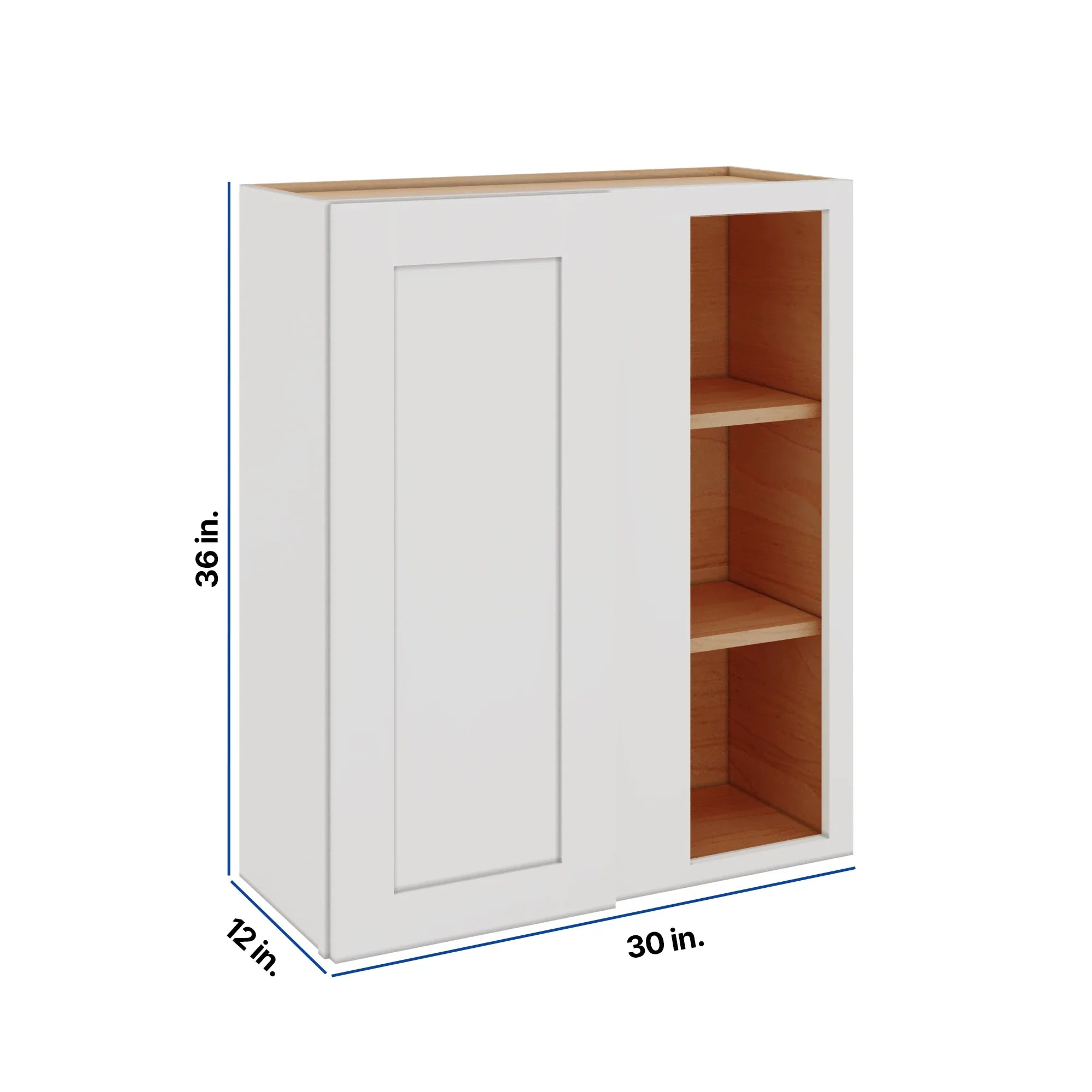 Modernform Cabinet White Shaker 30" W X 36" H X 12" D Single Door Blind Corner Wall Cabinet
